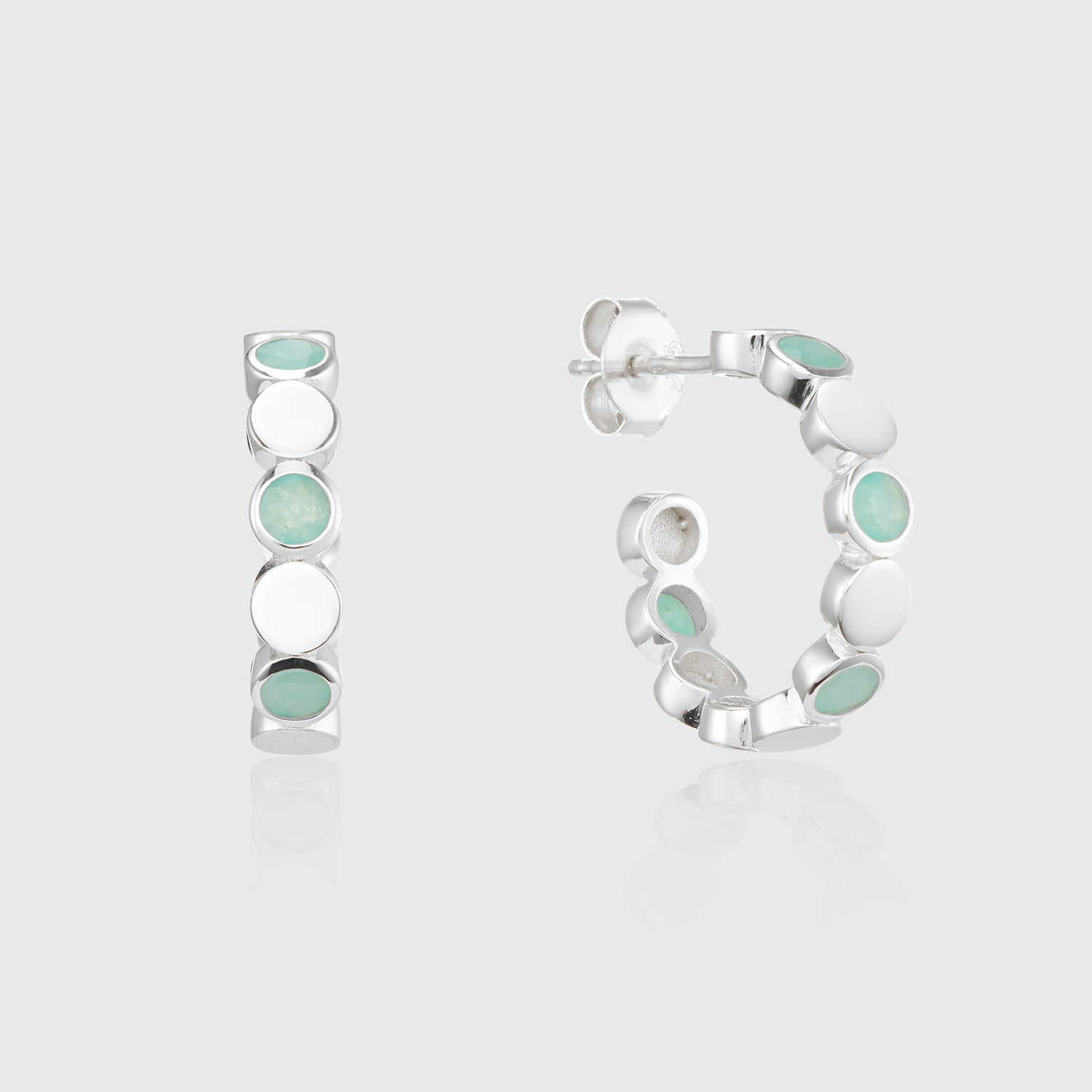 Ortigia Amazonite and Sterling Silver Disc Hoop Earrings