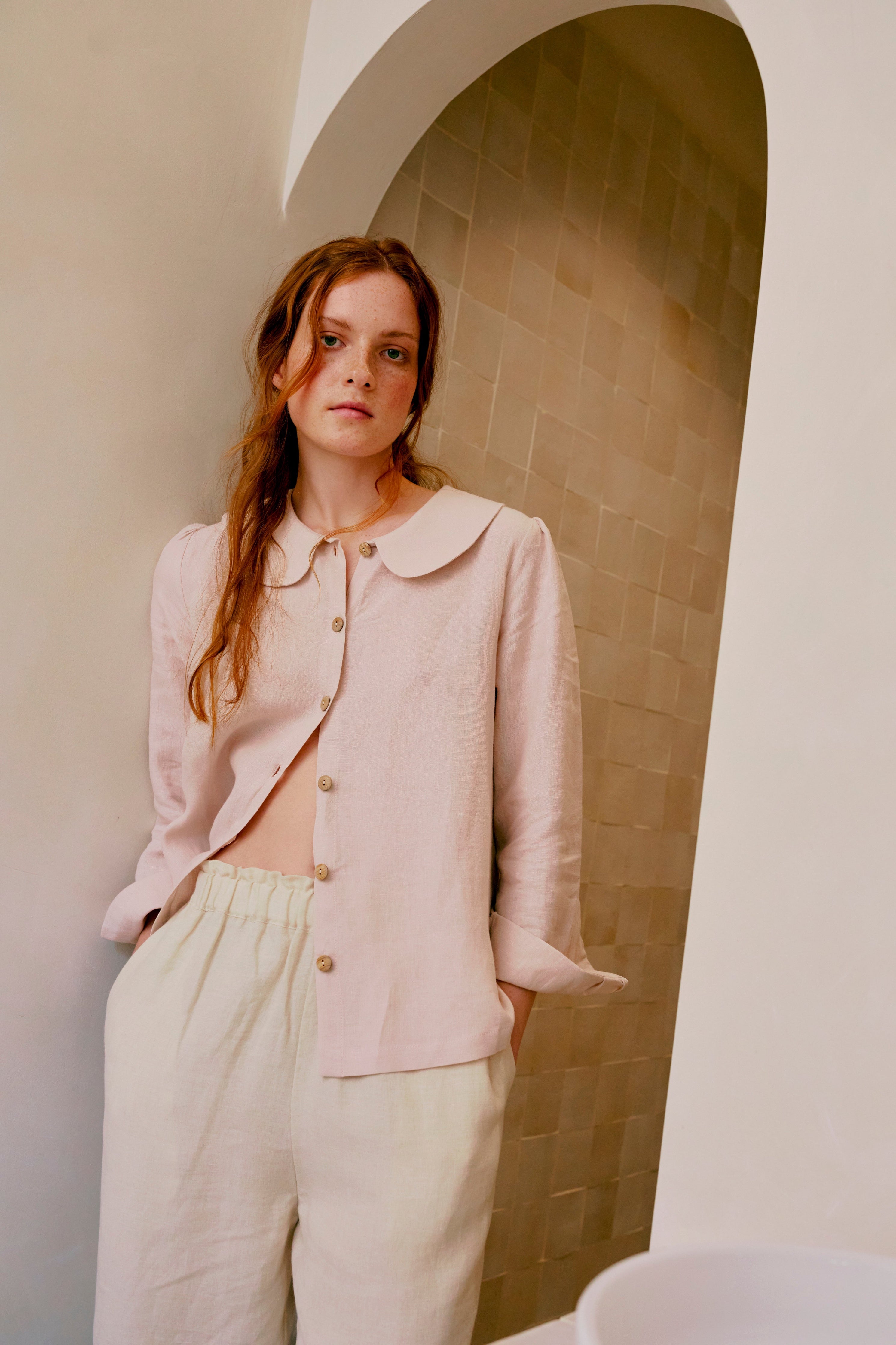 Claudine Linen Blouse  - Primrose