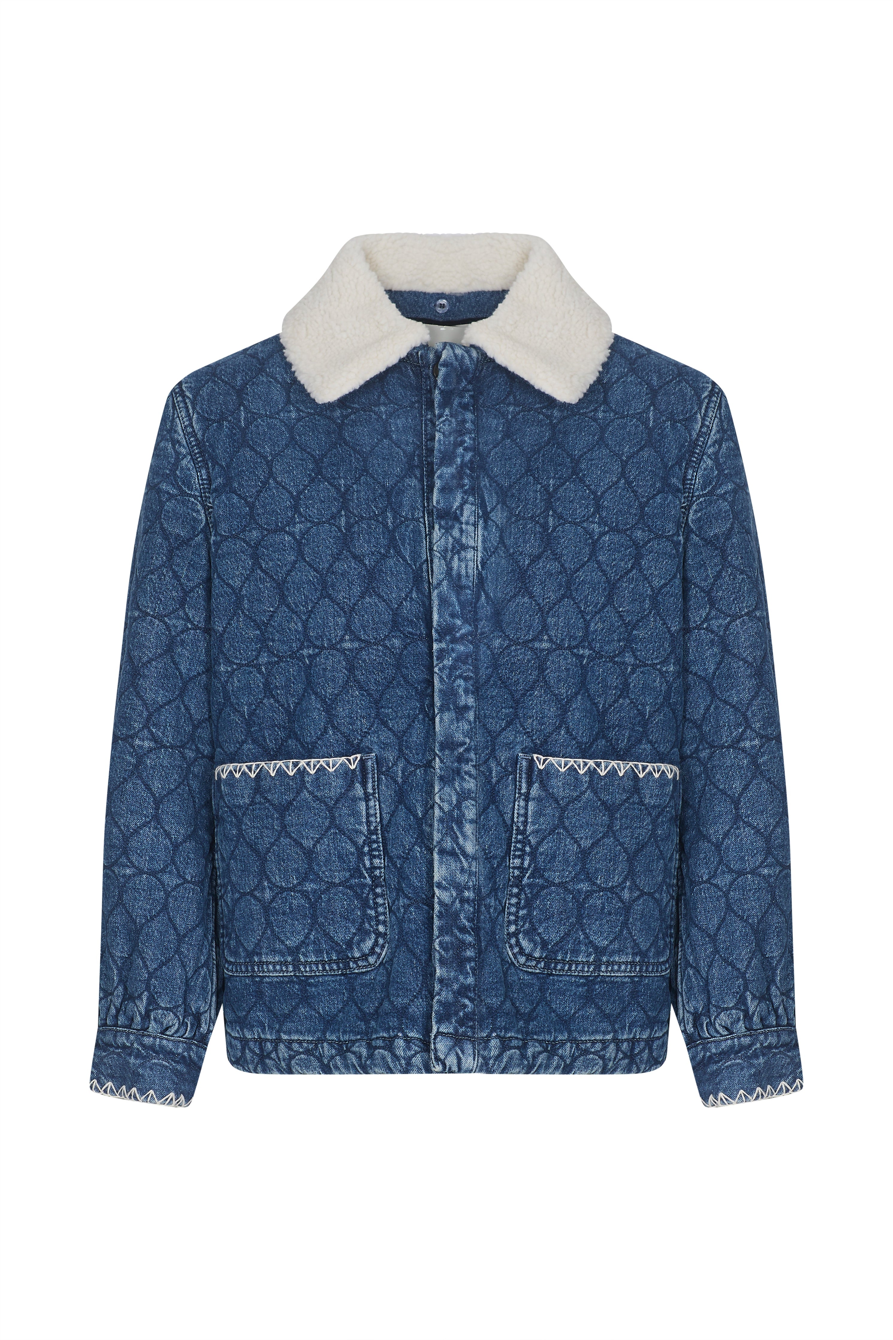 Frida Sherpa Collar Quilted Jacket in Pasadena