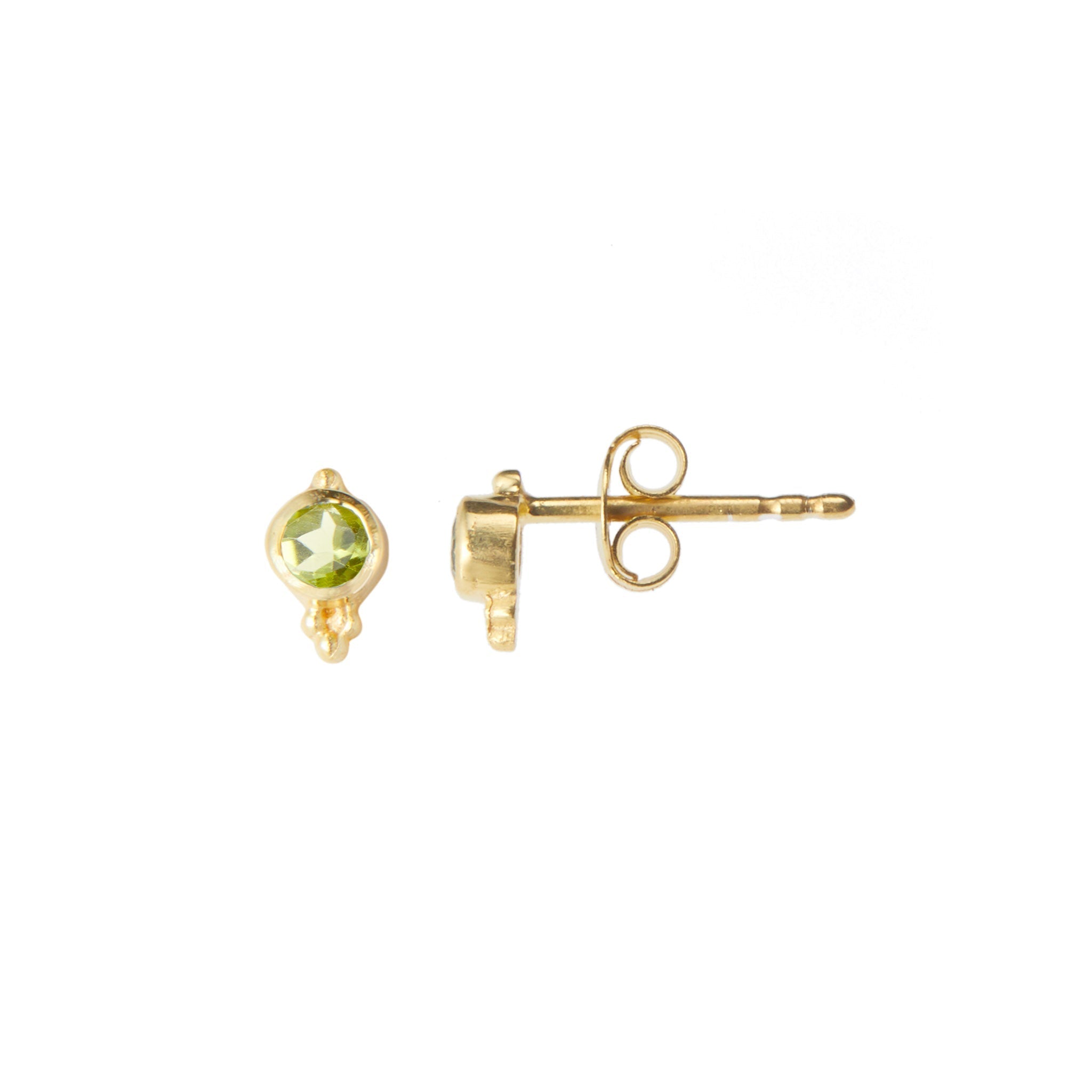 Dudley Stud in Gold with Peridot