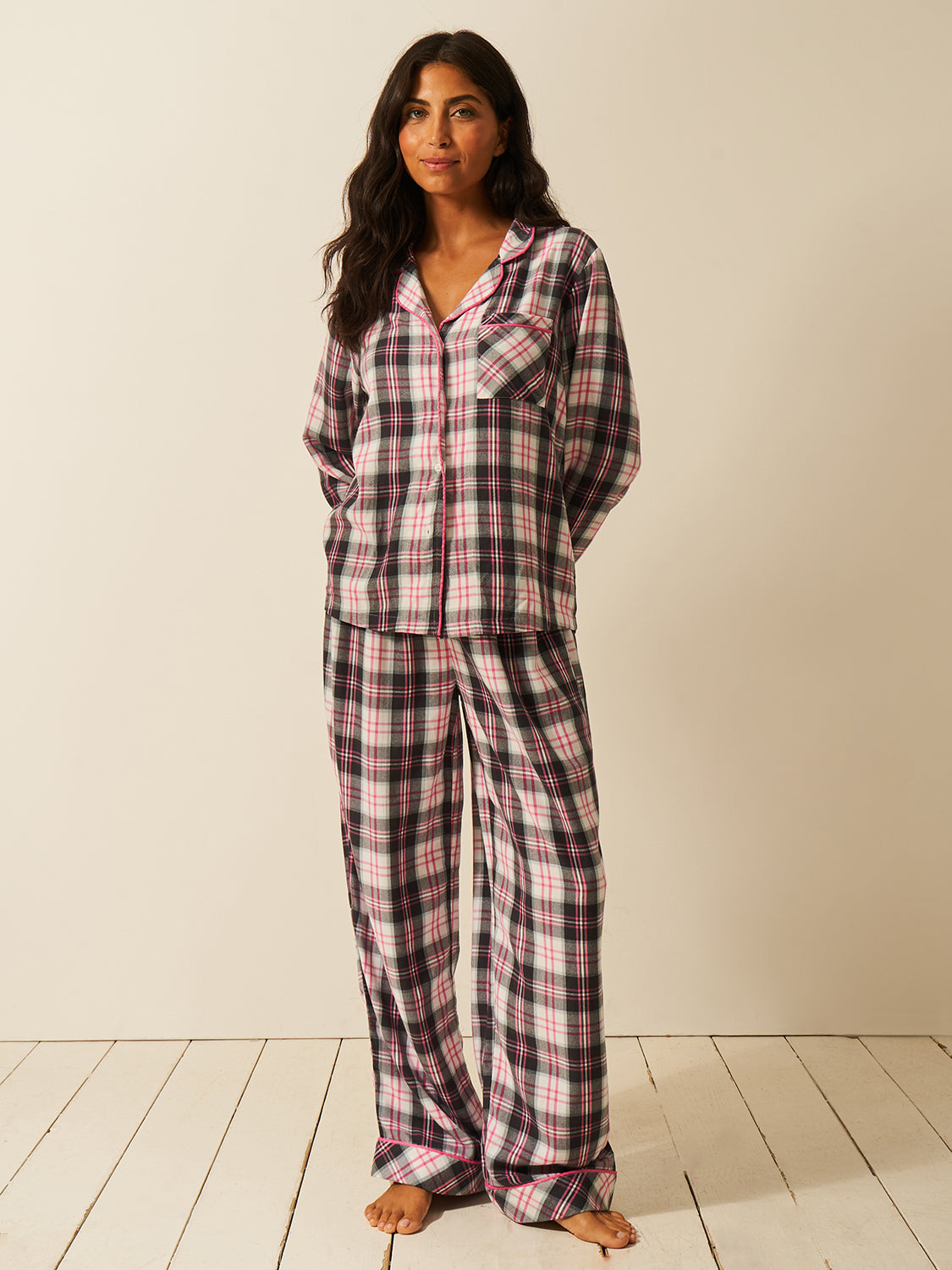 Soft Brushed Woven Pyjama Bottoms - No Grey Days