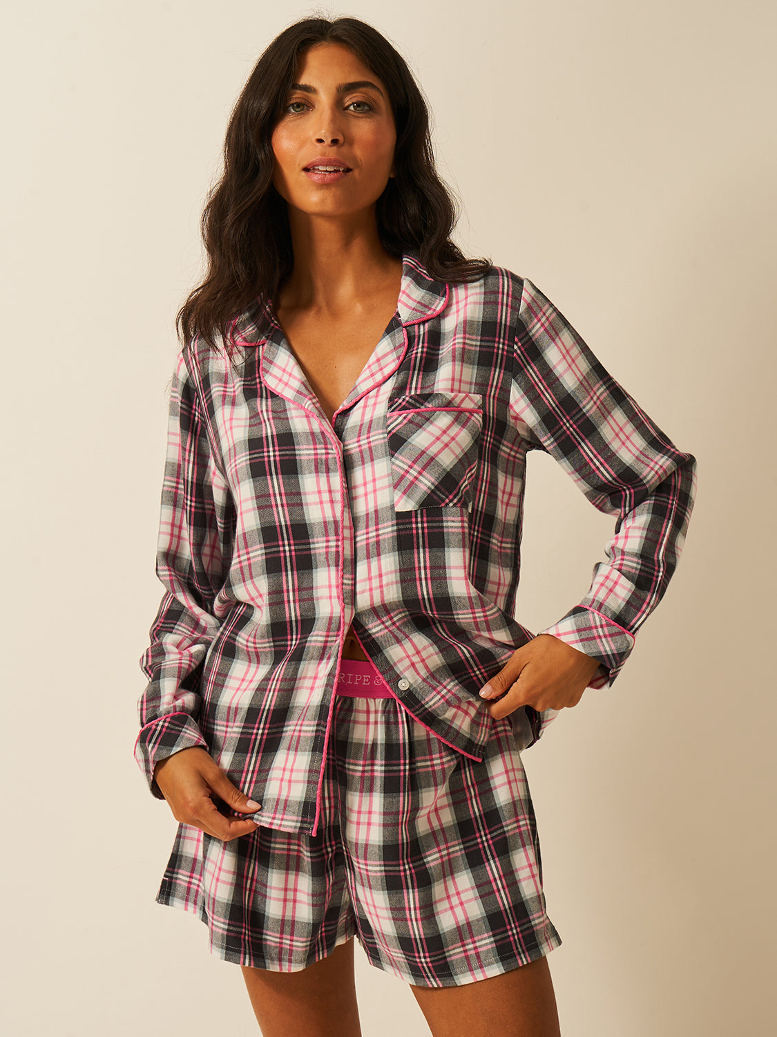 Soft Brushed Woven Pyjama Shorts - No Grey Days