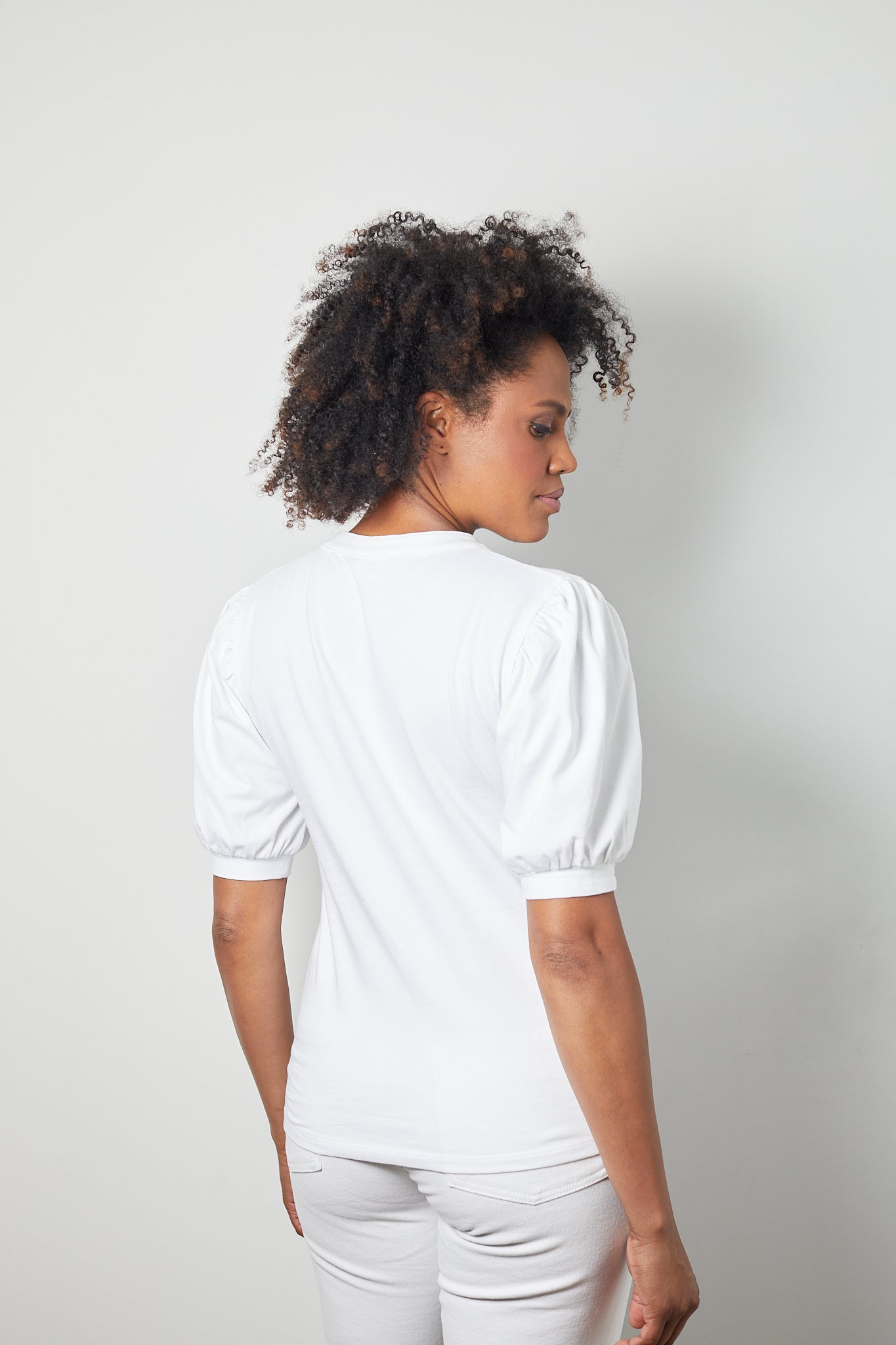 MOLLY-SPLIT NECK SHORT SLEEVE SLIM FIT T-SHIRT