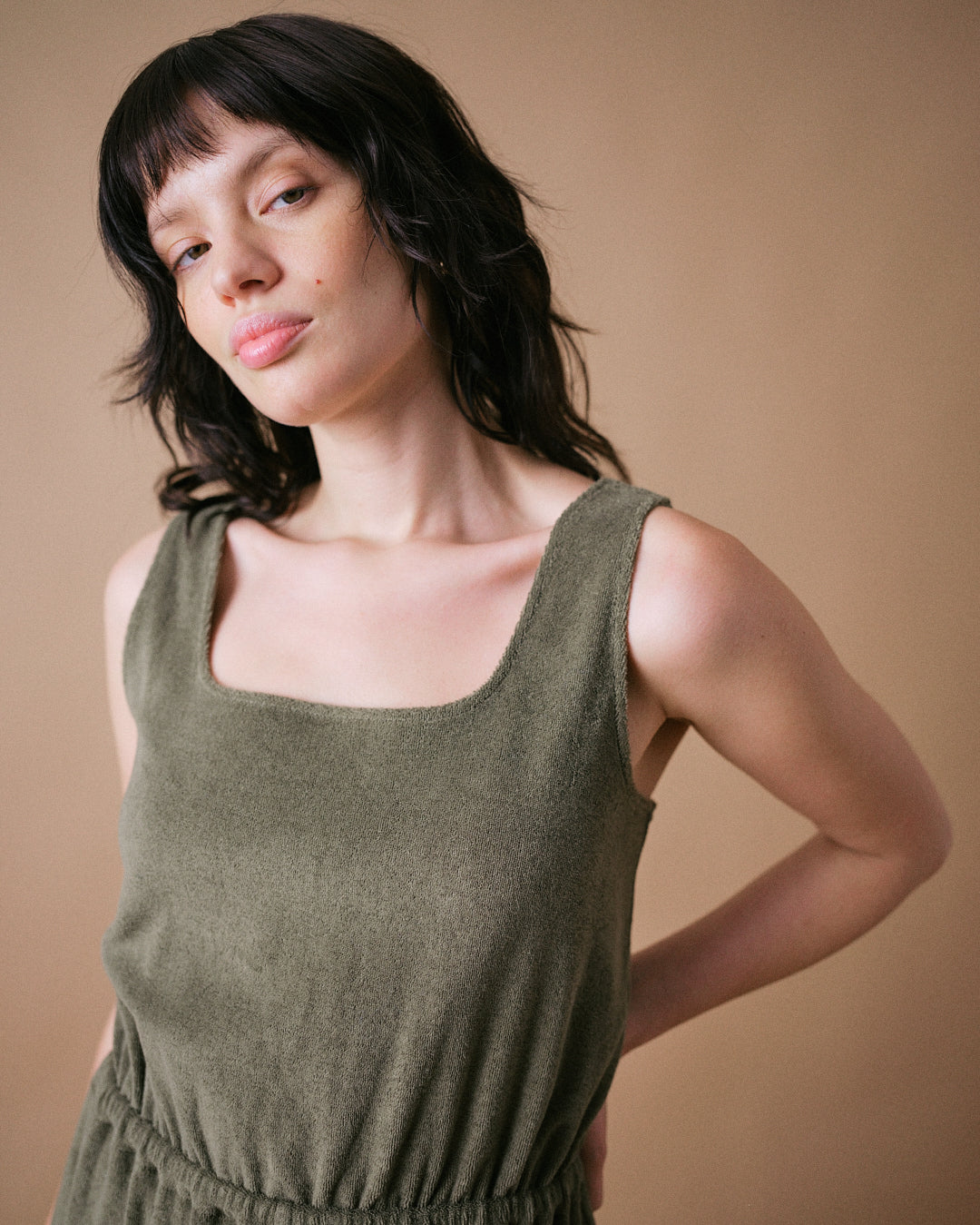 Sea Coral Towelling Jumpsuit