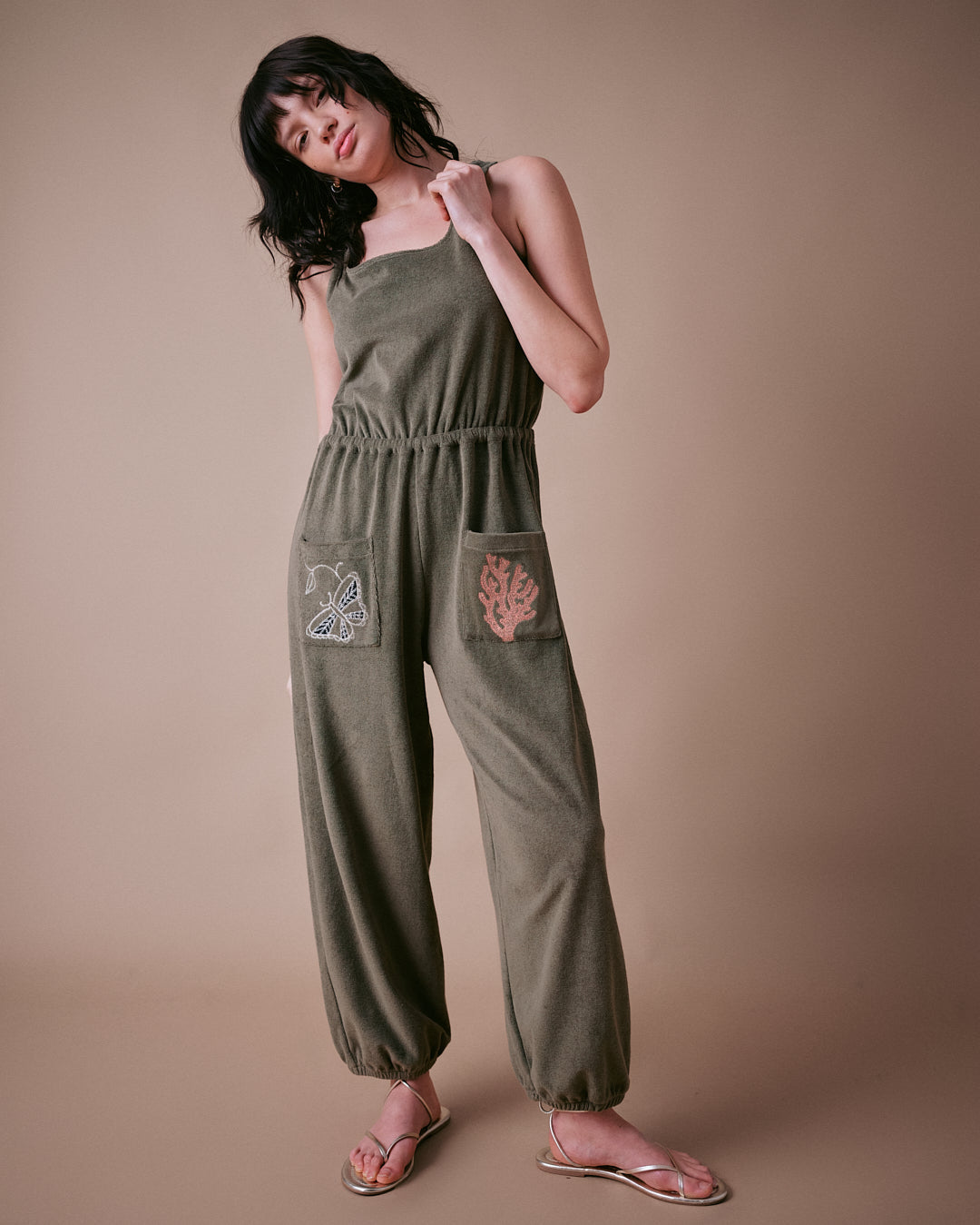 Sea Coral Towelling Jumpsuit