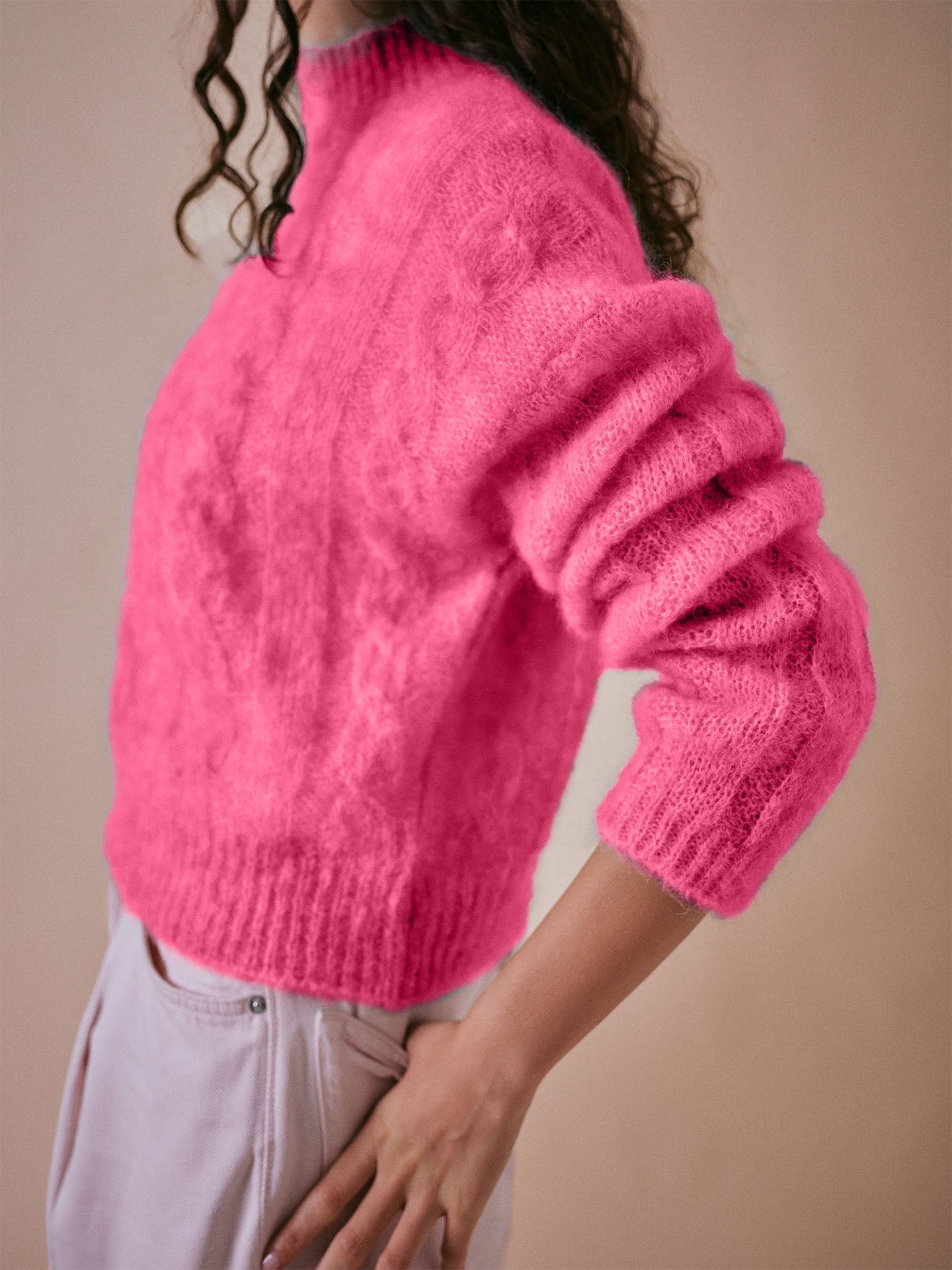 Hari High Neck Italian Cable Jumper