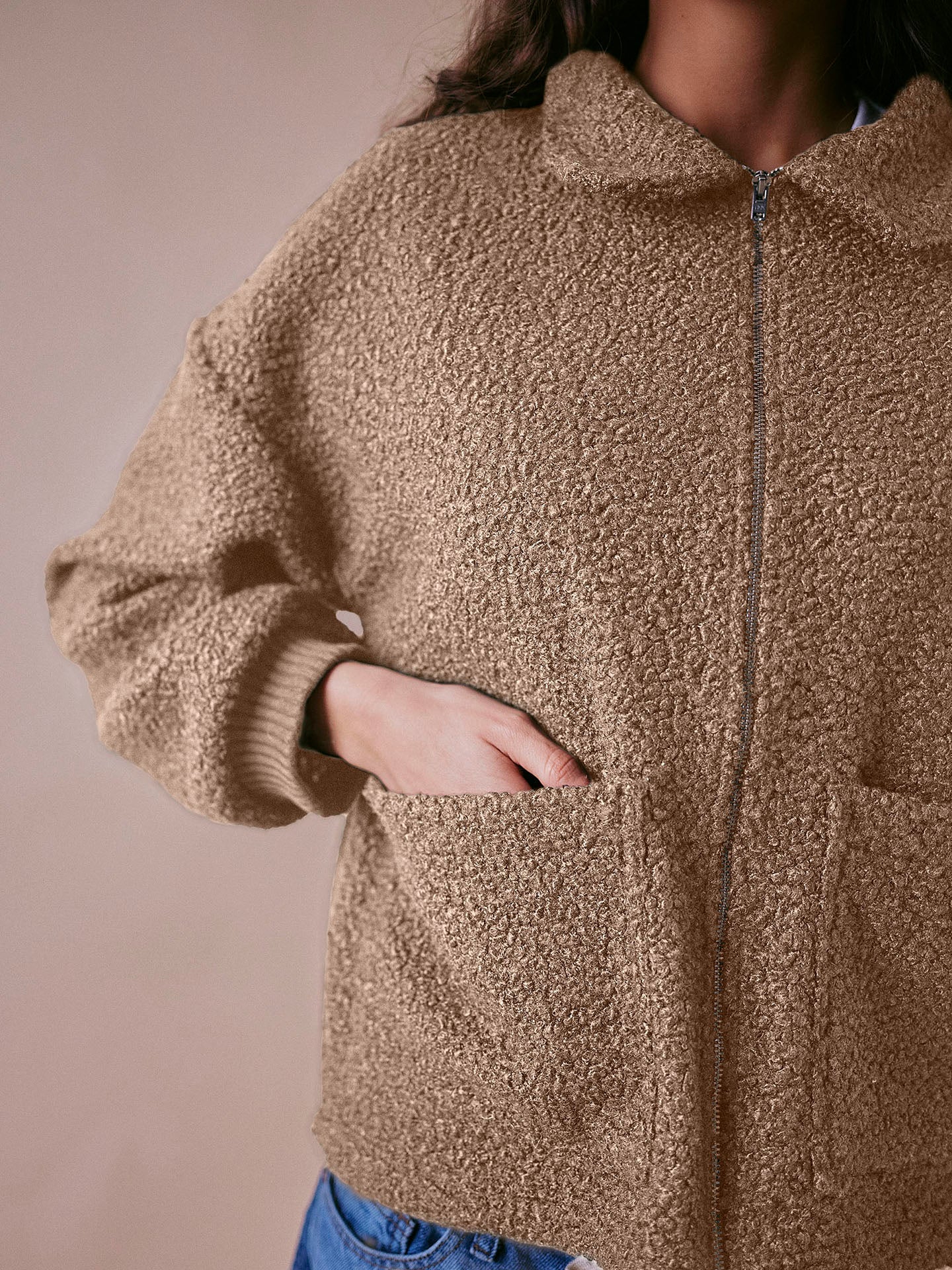 Borg Camel Jacket