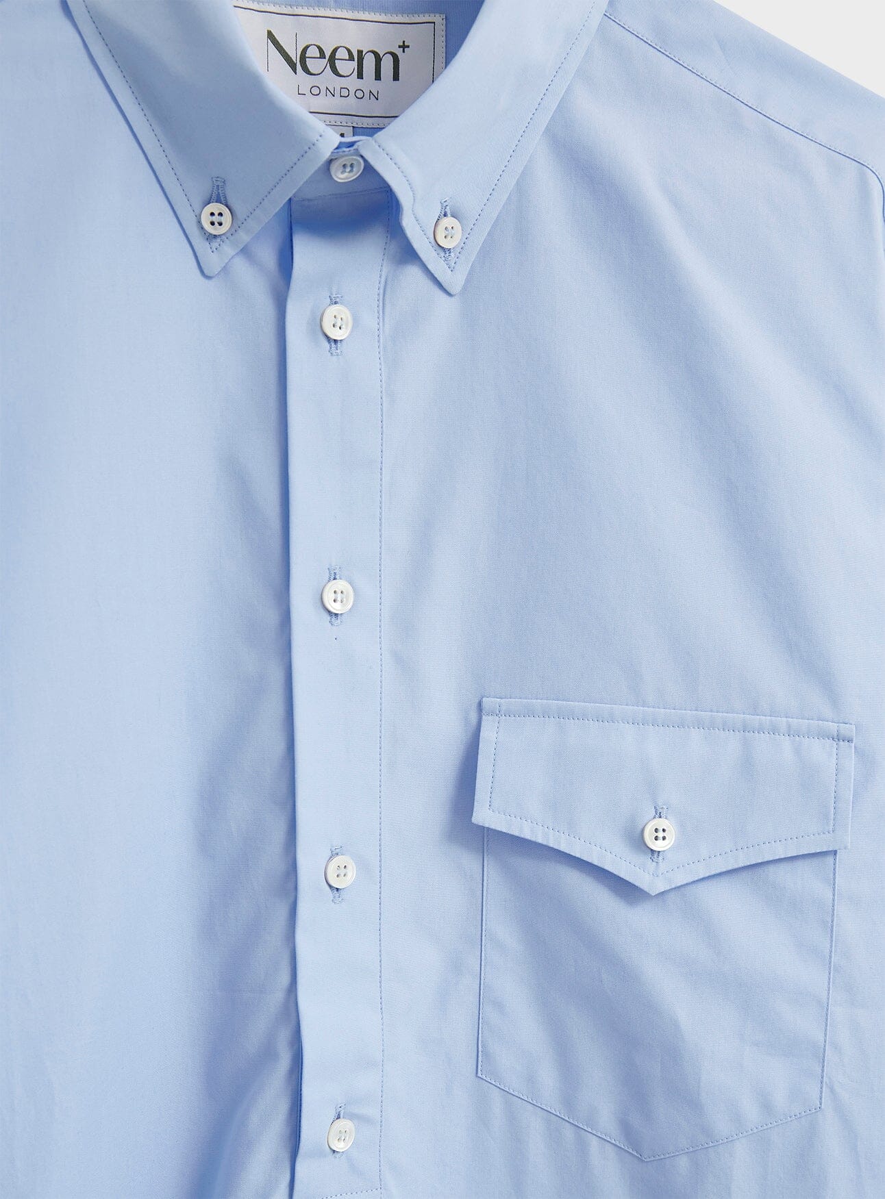 Regenerative Cotton Sky Modern Button-down Popover Shirt