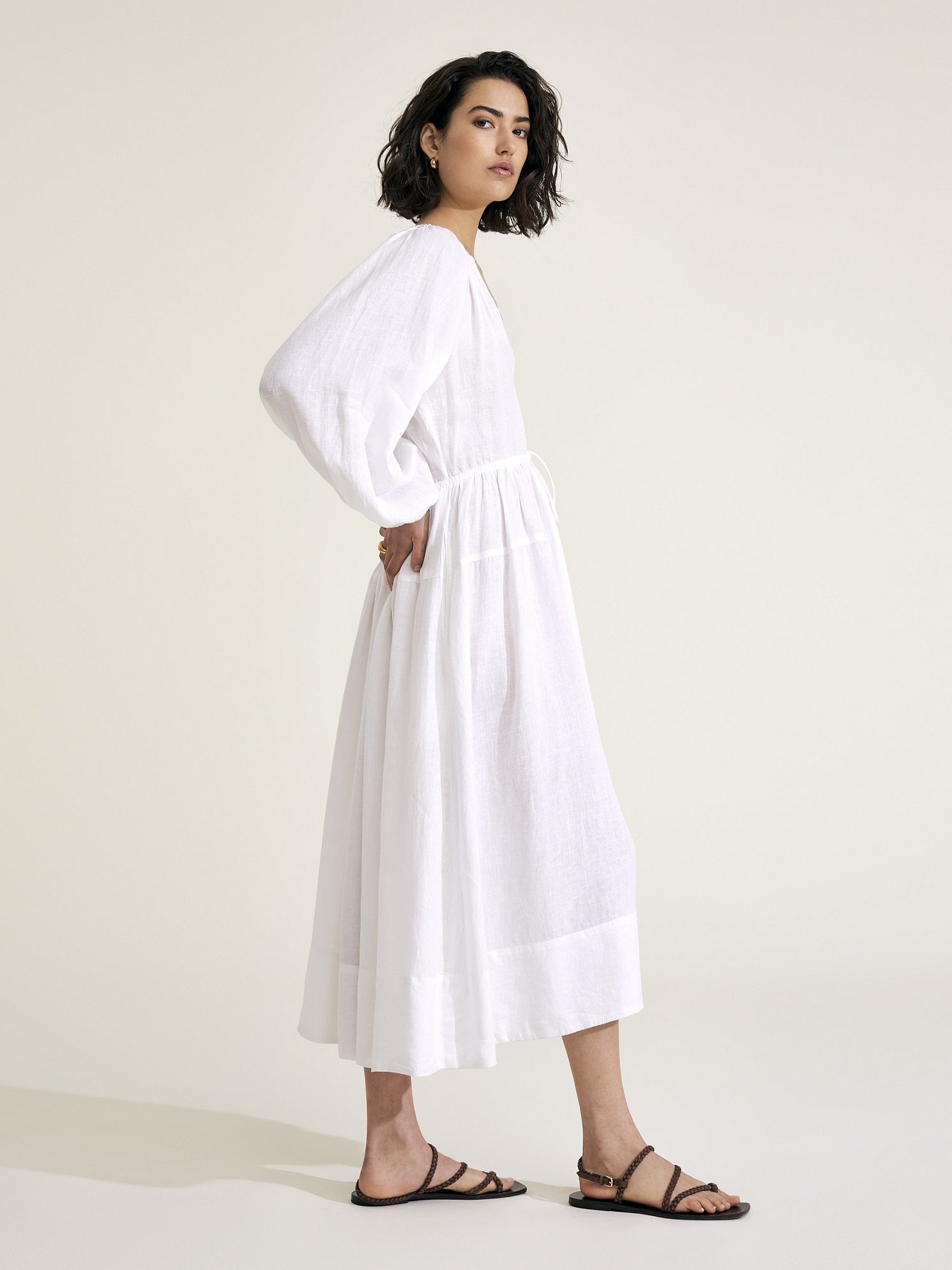 Victorine - White Linen Dress