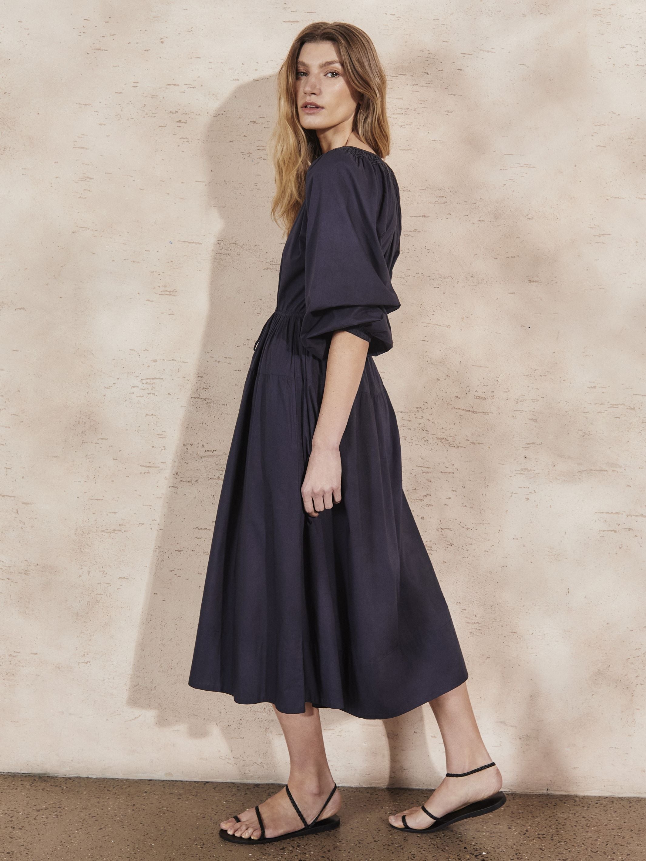 VICTORINE - Midnight Cotton Dress