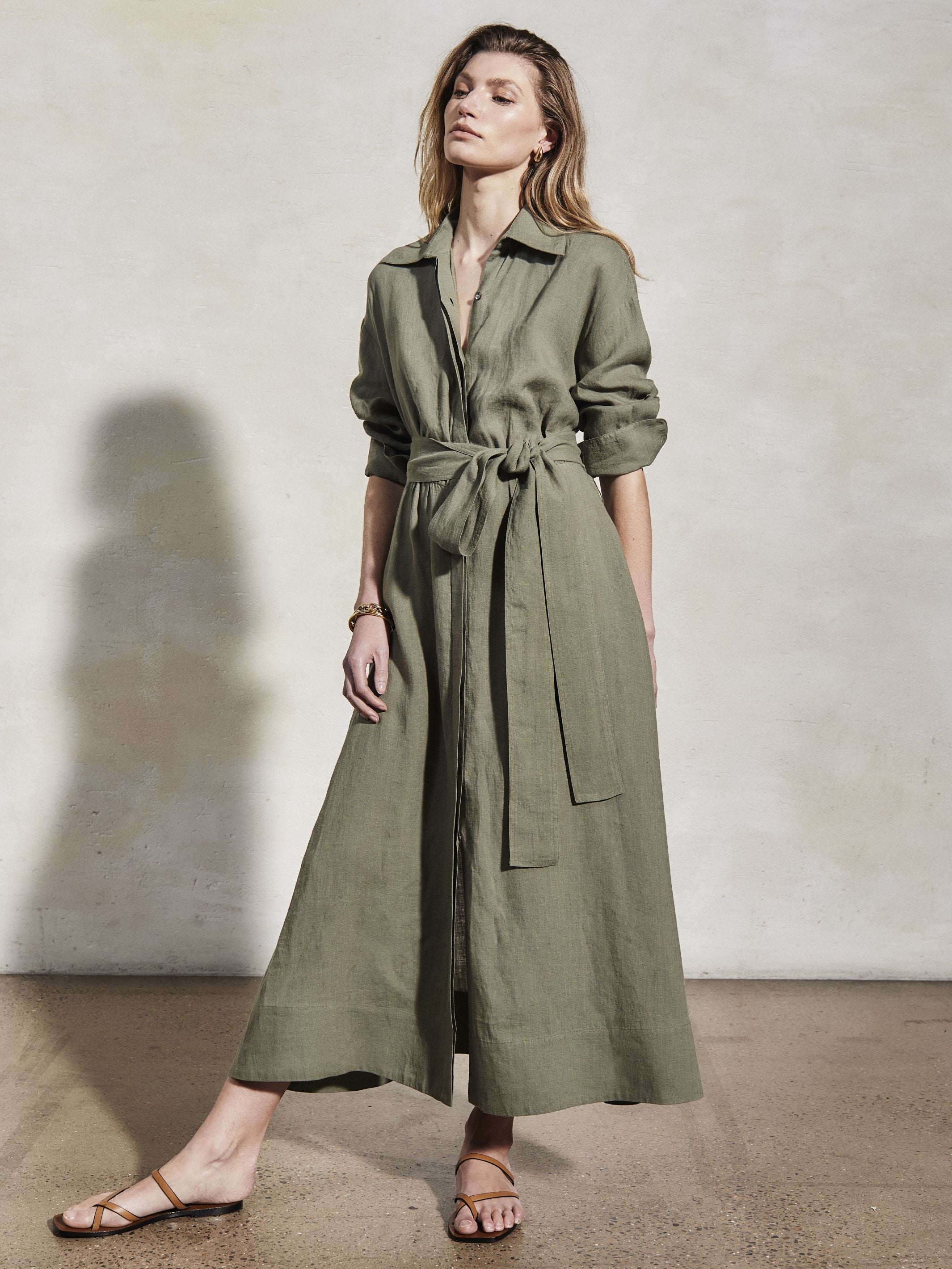 IRA - Moss Linen Dress