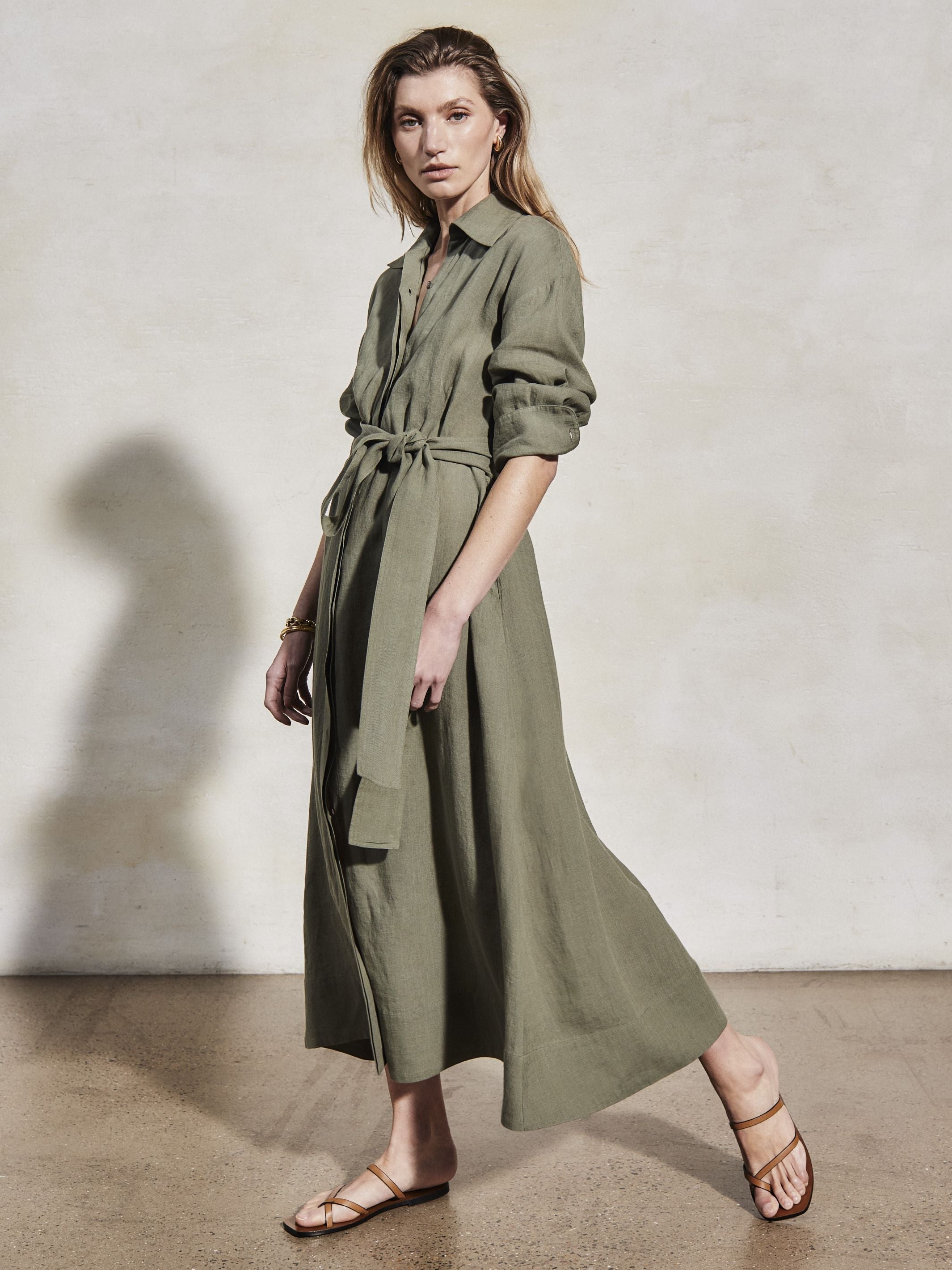 IRA - Moss Linen Dress