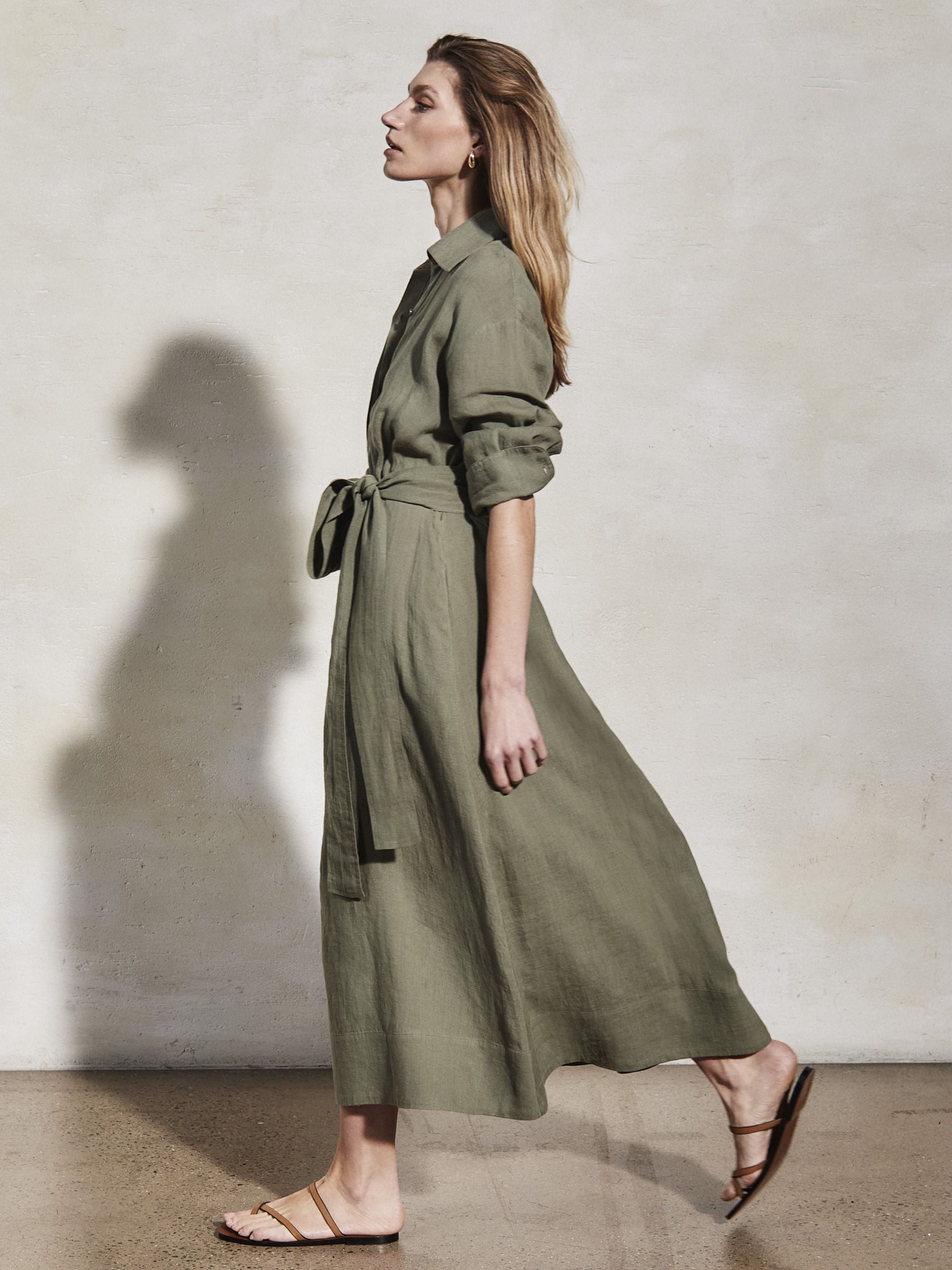 IRA - Moss Linen Dress