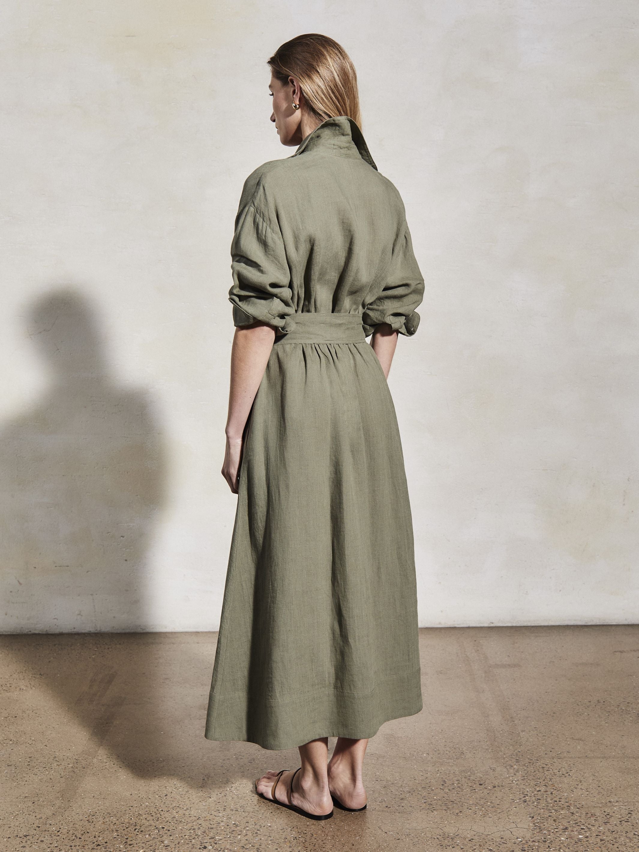 IRA - Moss Linen Dress