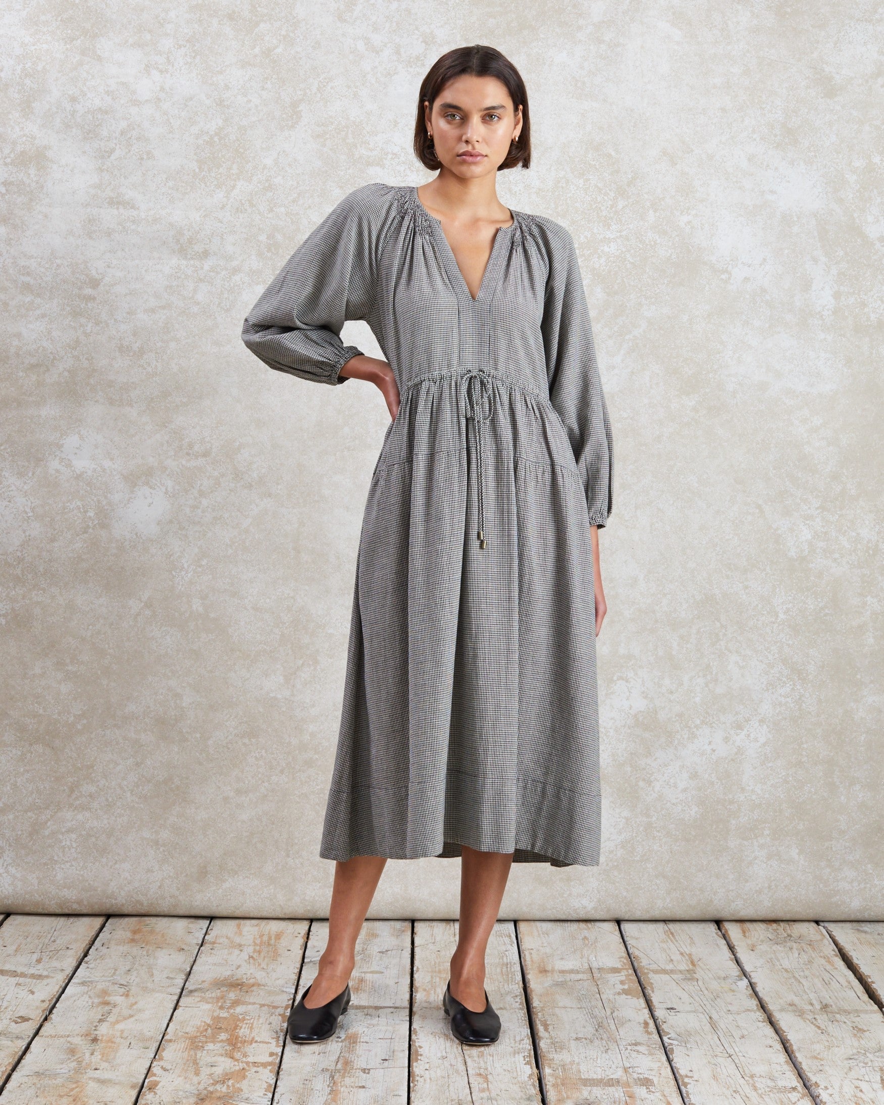 Victorine - Woven Check Dress