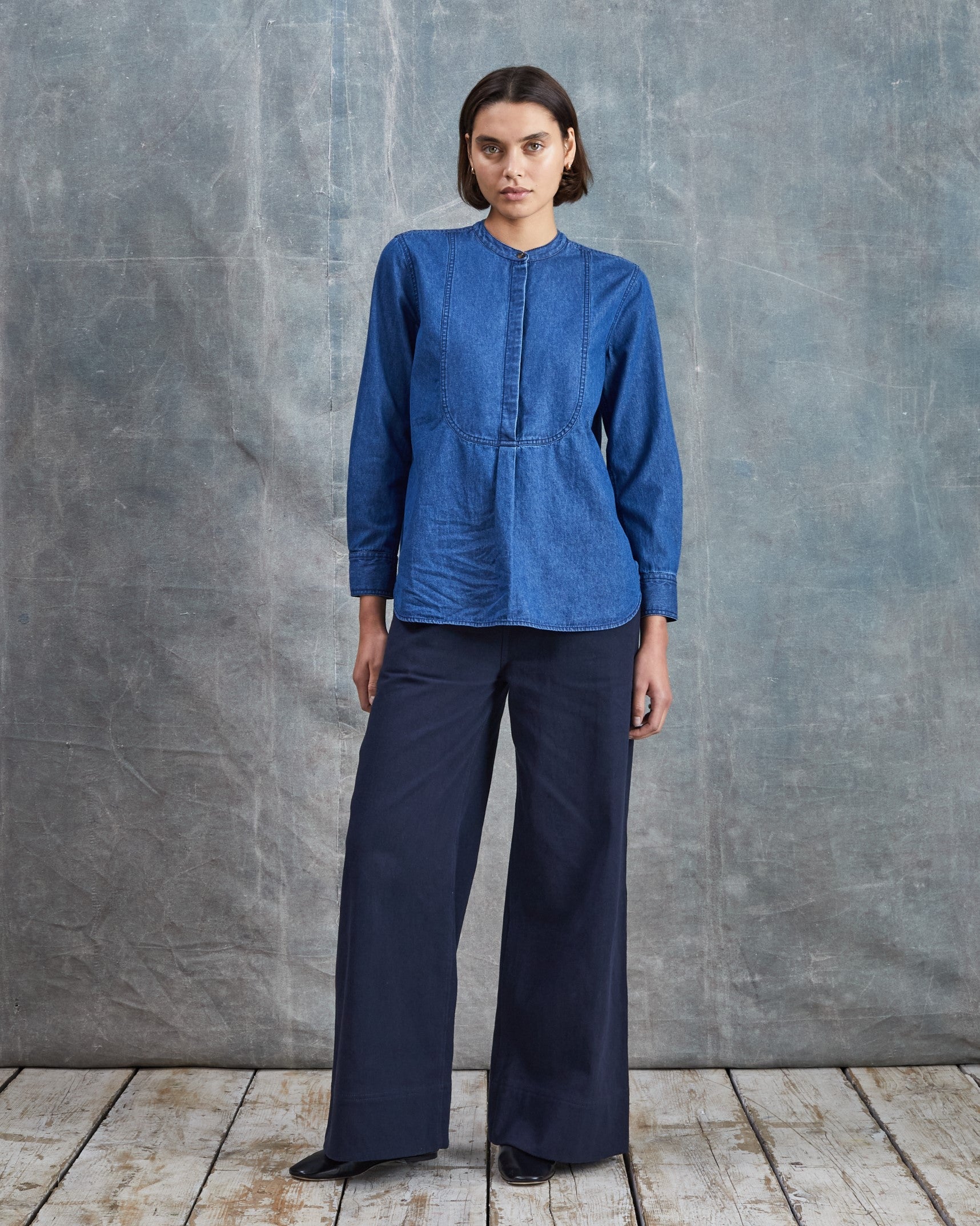 Tuxedo Shirt - Mid-Blue Denim