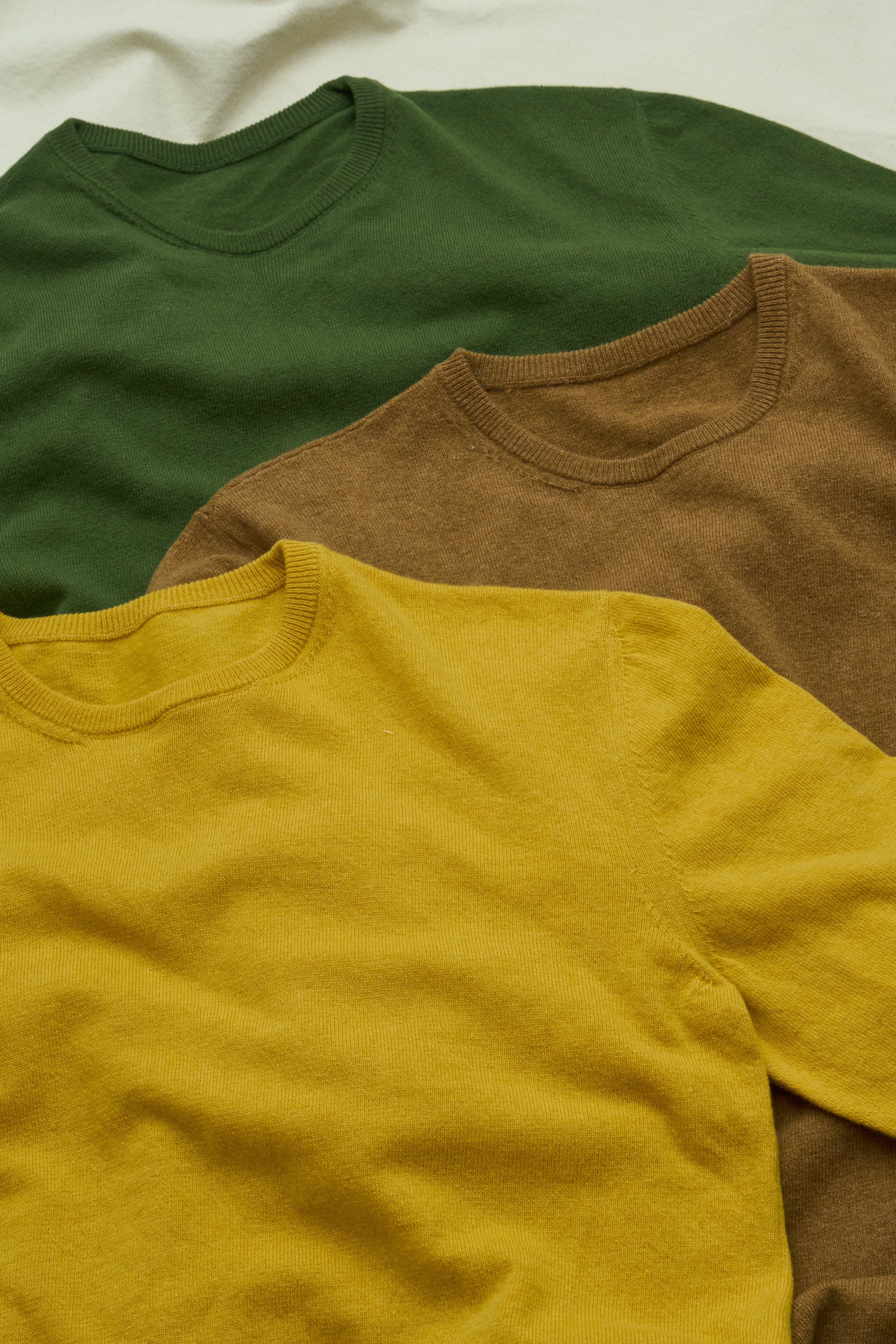 Recycled Italian Wool Knit Green Crew Neck