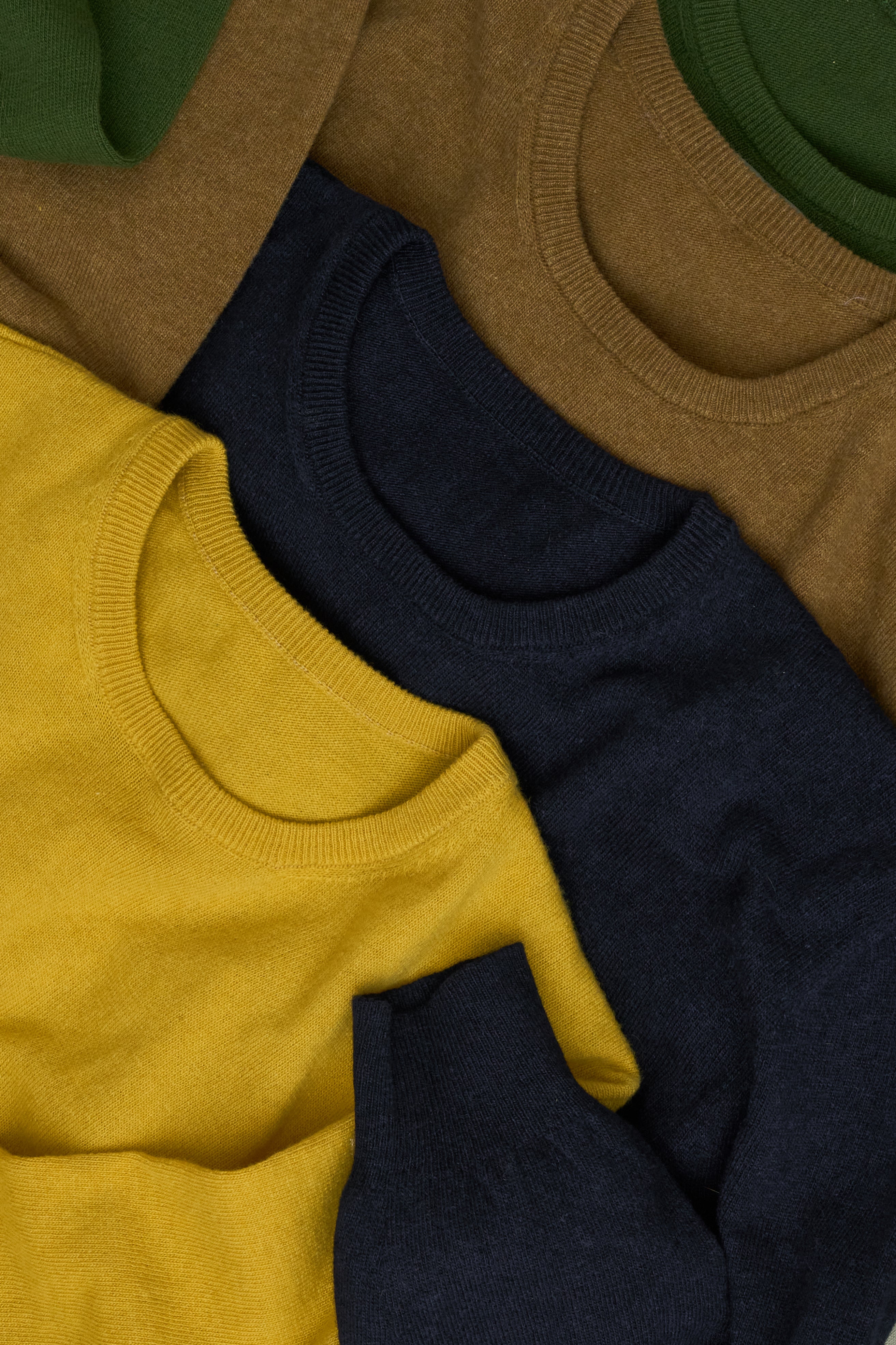 Recycled Italian Wool Knit Navy Crew Neck