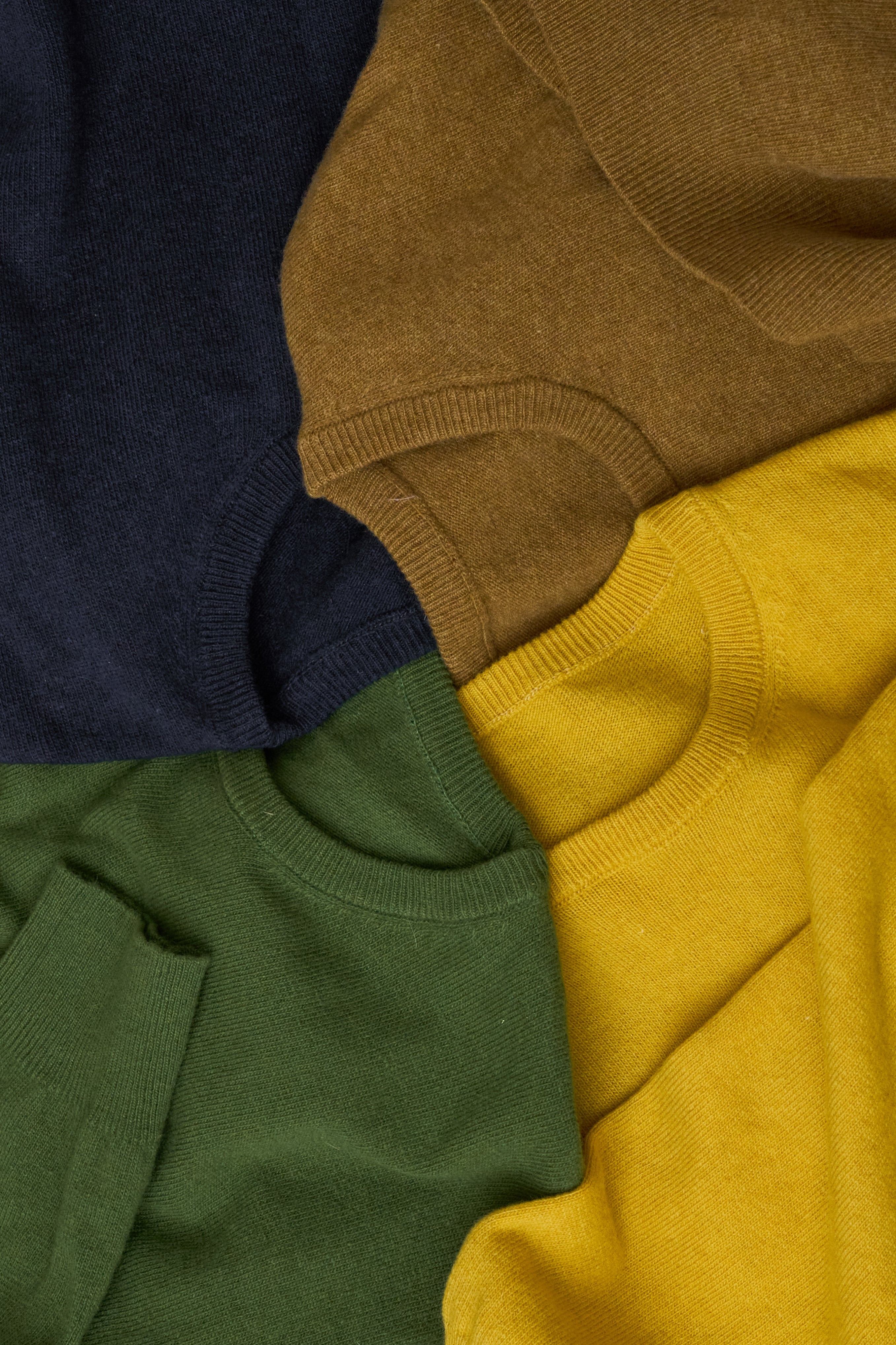 Recycled Italian Wool Knit Yellow Crew Neck