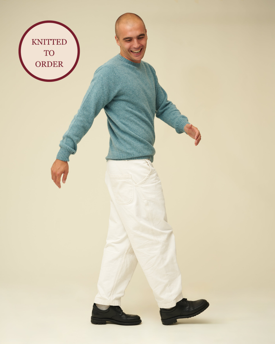 Merino Lambswool Jumper - Helford Green (Knitted-to-Order)