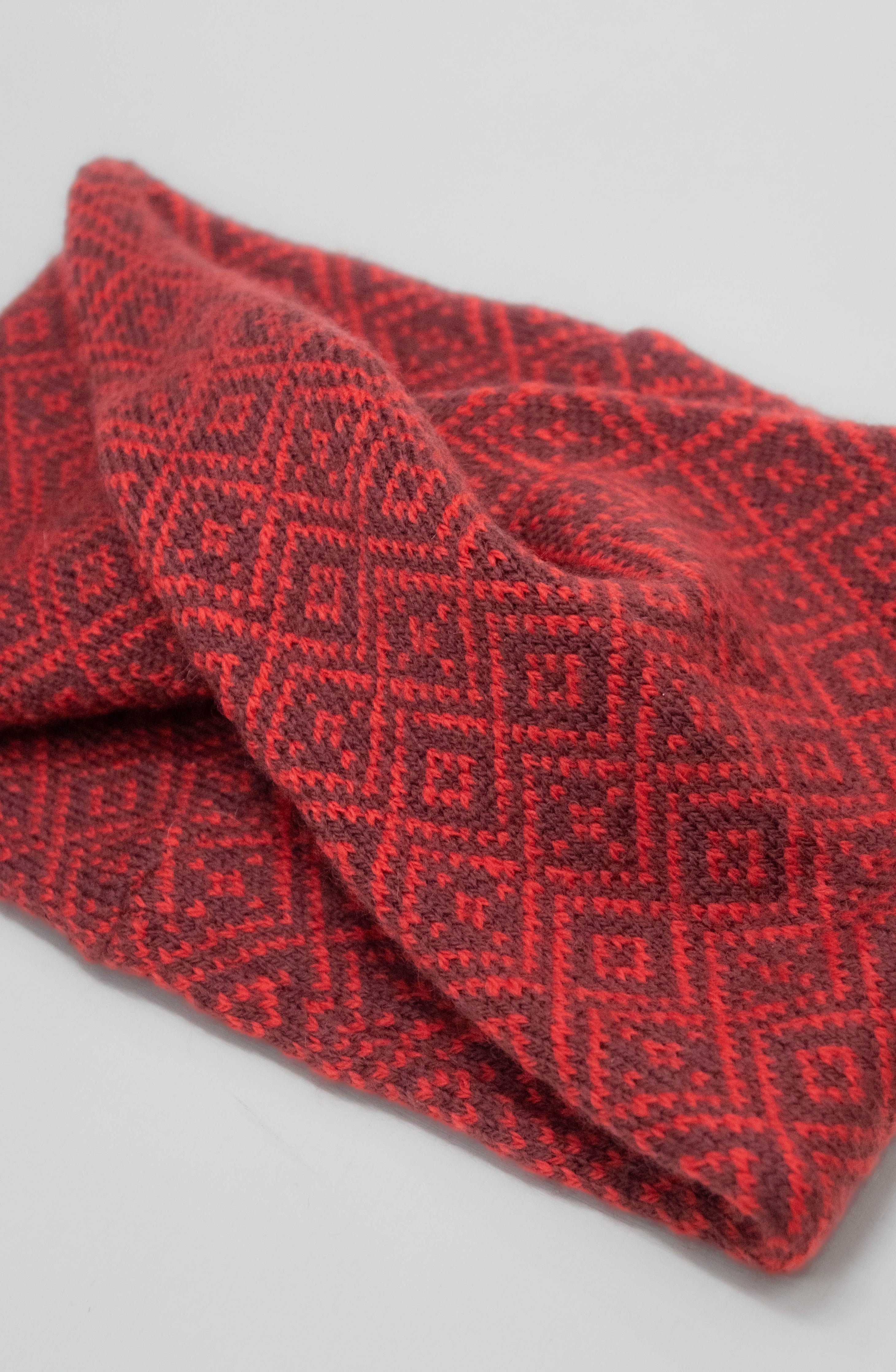 The Nora Merino Headwrap/Cowl in Garnet and Berry