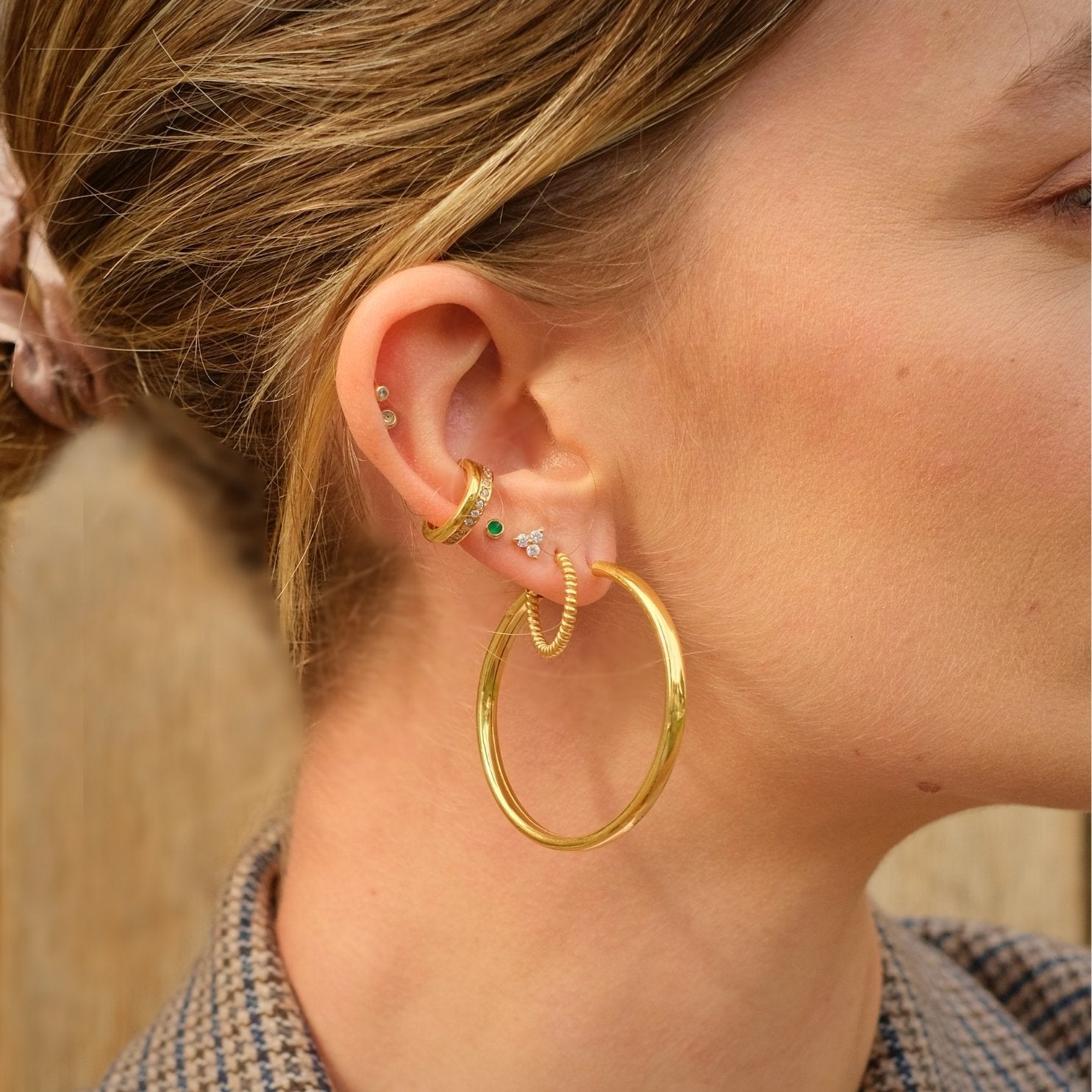 Clover Stud in Gold with Zirconia