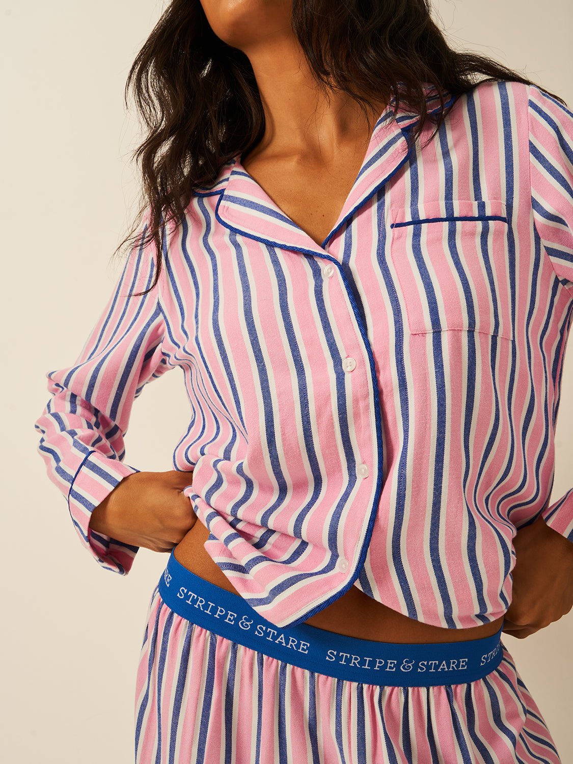 Soft Brushed Woven Pyjama Top - Lazy Sunday