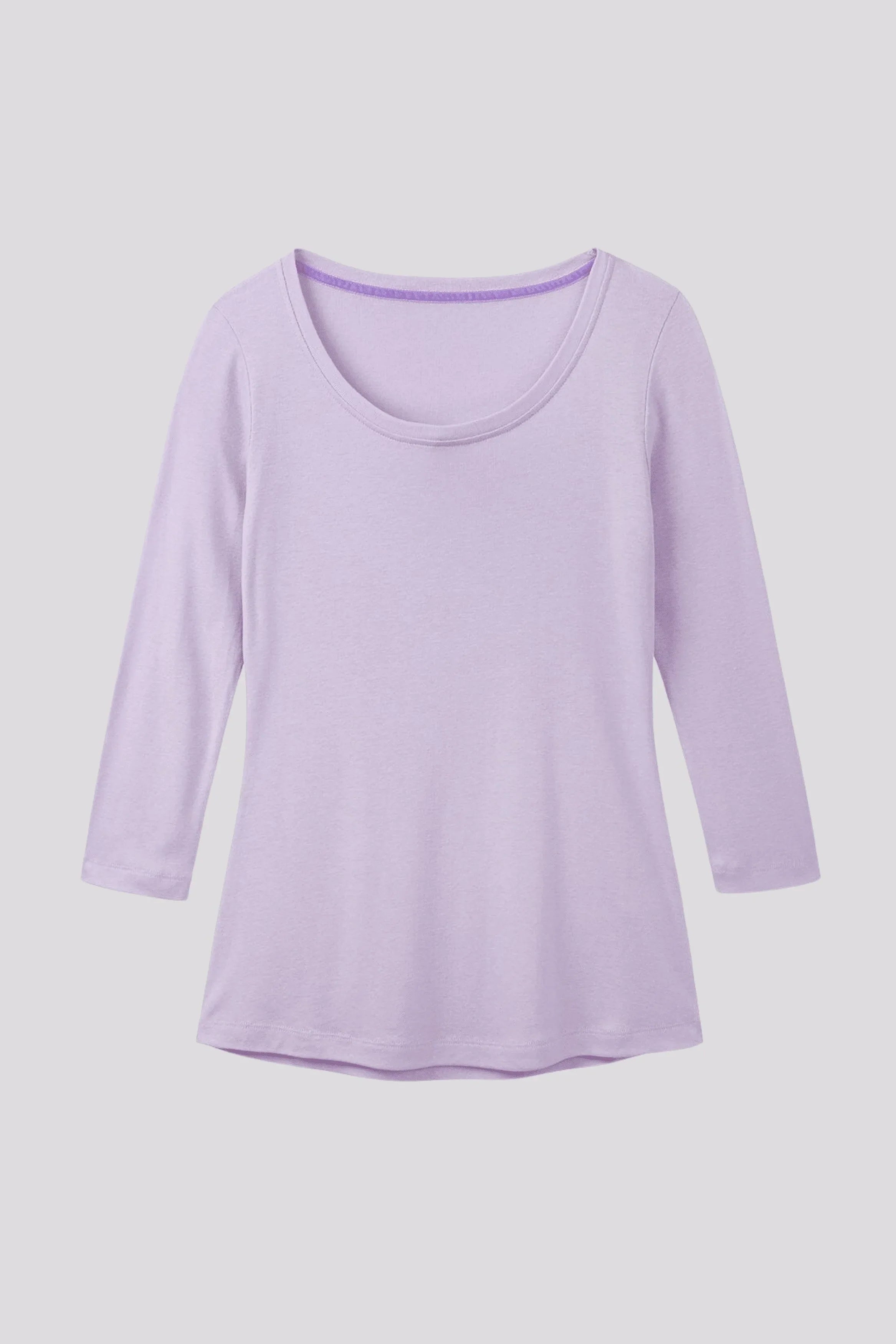 3/4 Sleeve Scoop Neck Cotton Modal Blend T-Shirt
