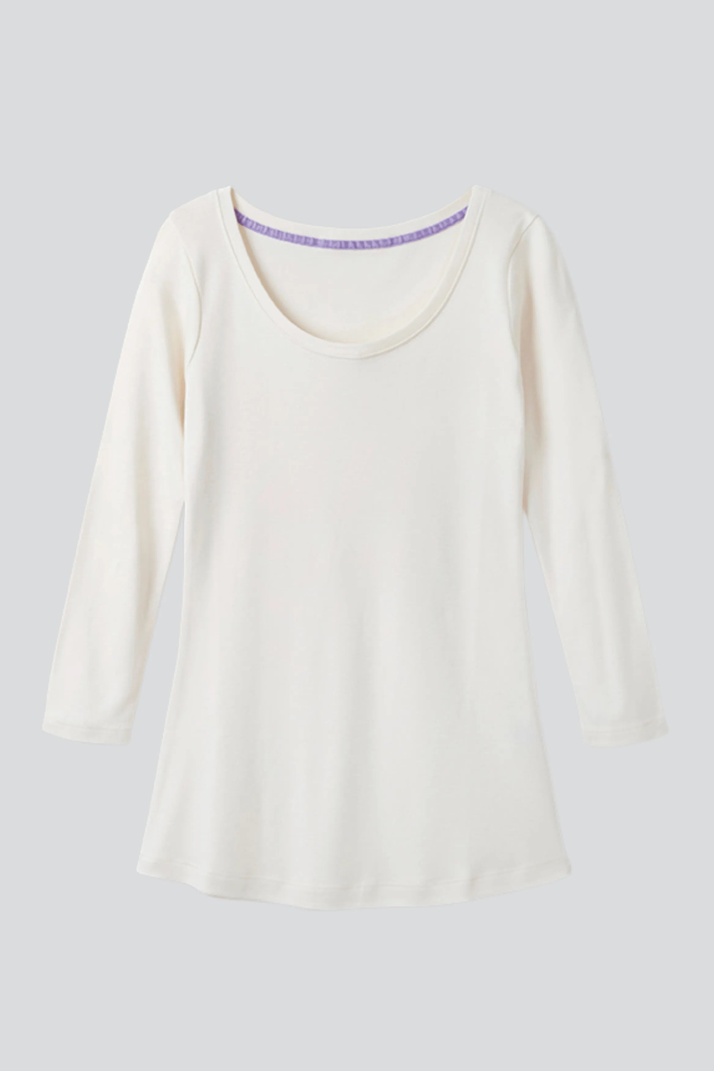 3/4 Sleeve Scoop Neck Cotton Modal Blend T-Shirt