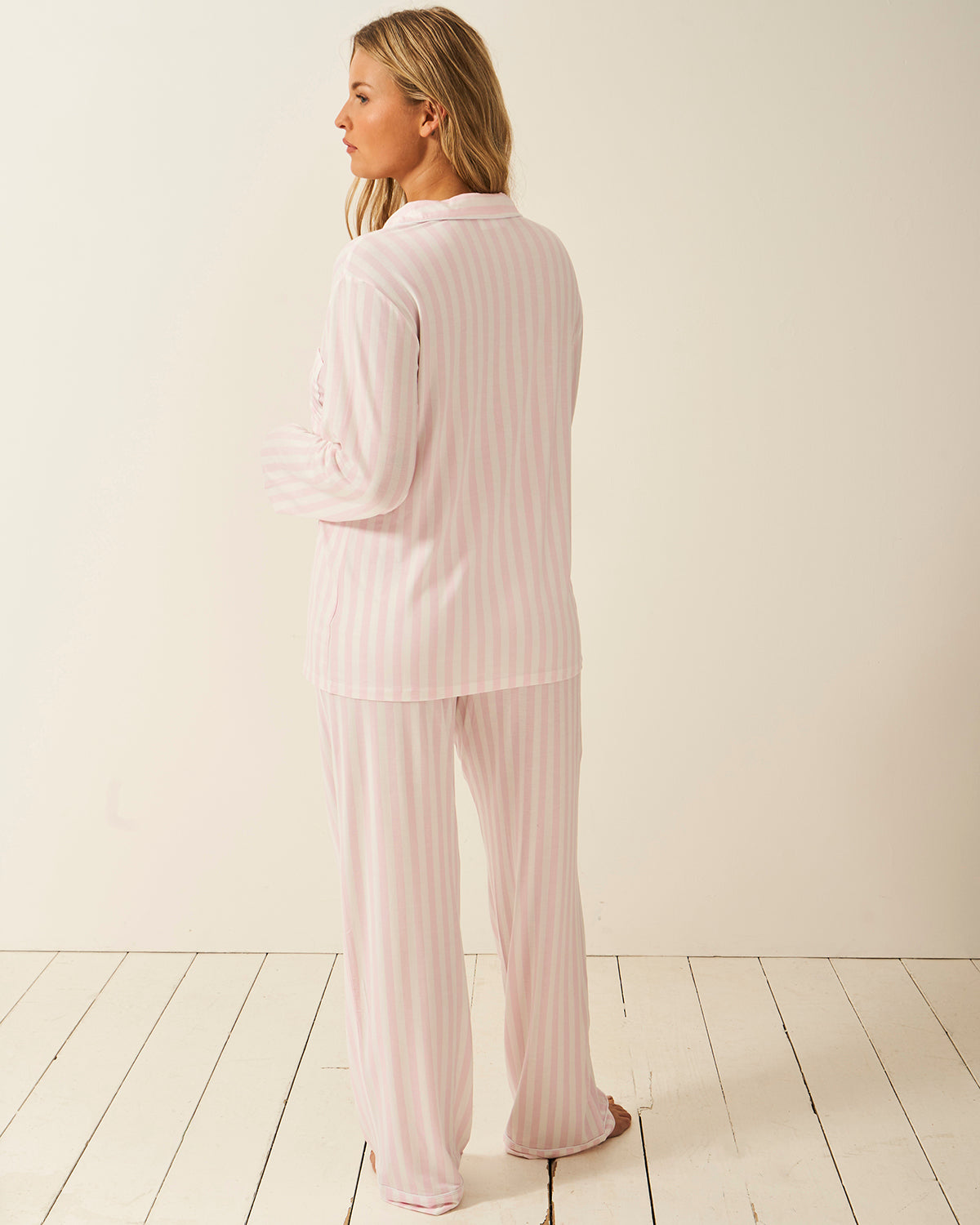 Long Pyjama Set - Pale Pink Stripe