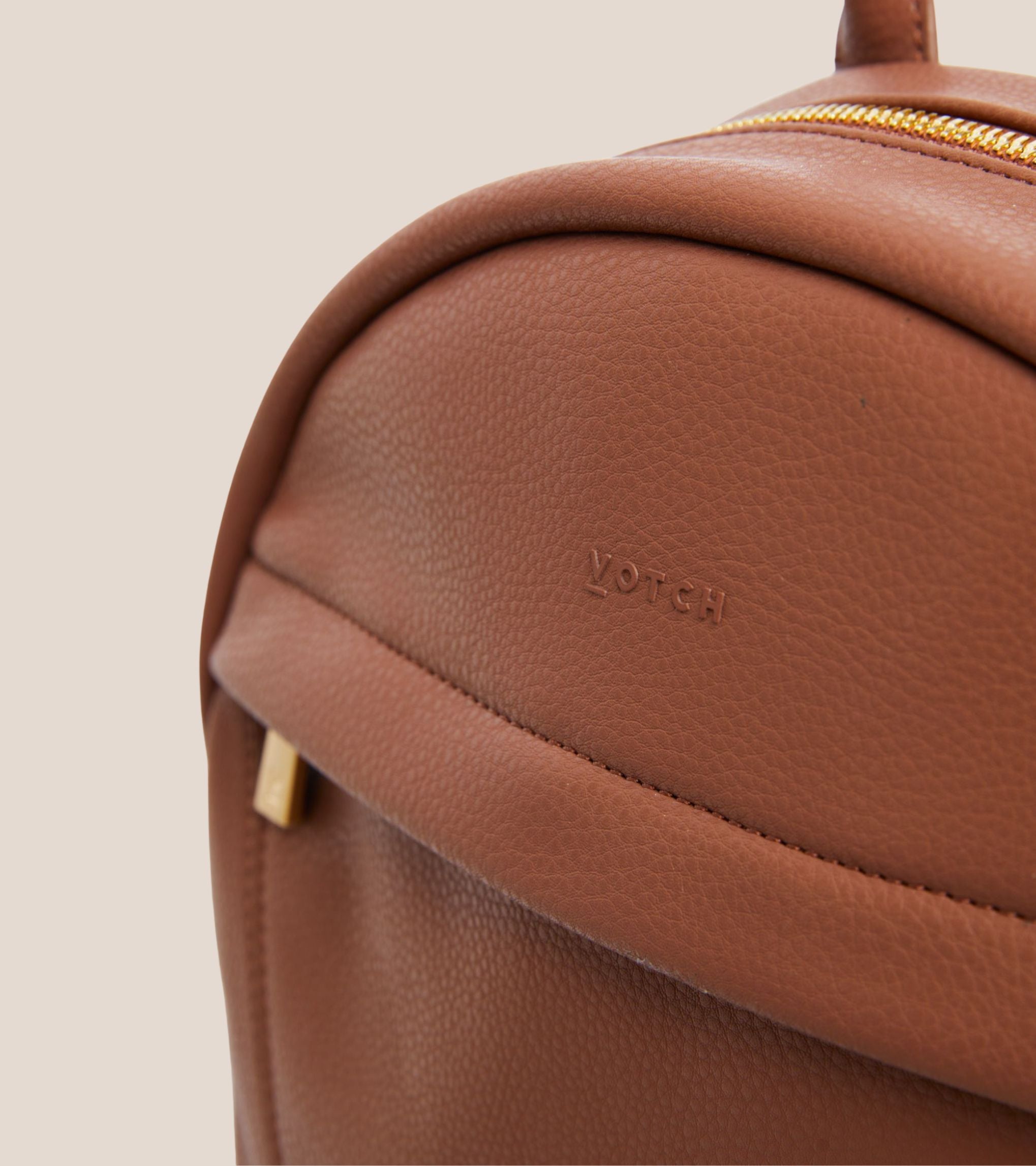 Laurie Vegan Bio-Based Bamboo Leather Backpack in Brown