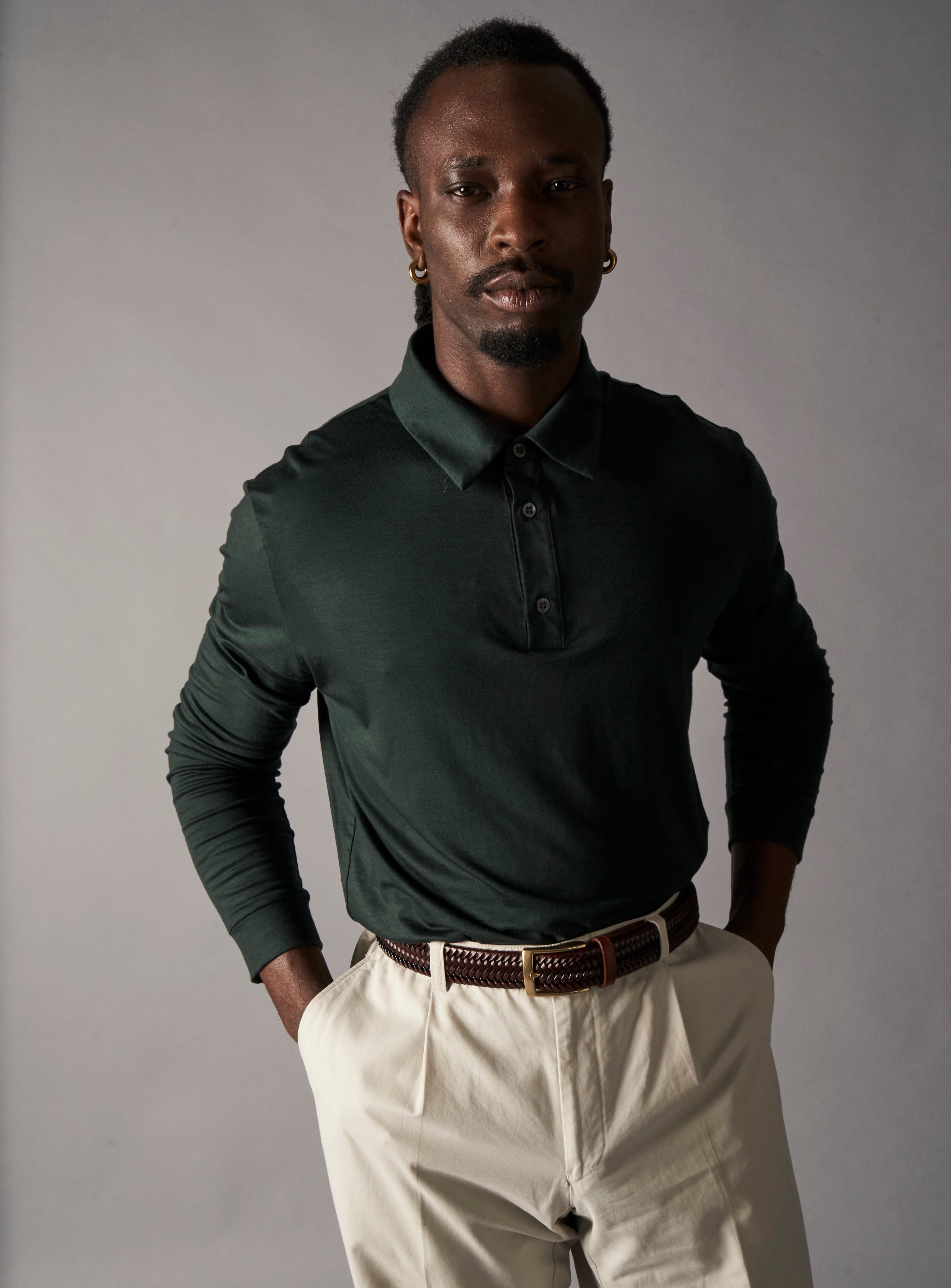 ZQ Merino Deep Neem Super 120s Stretch Polo