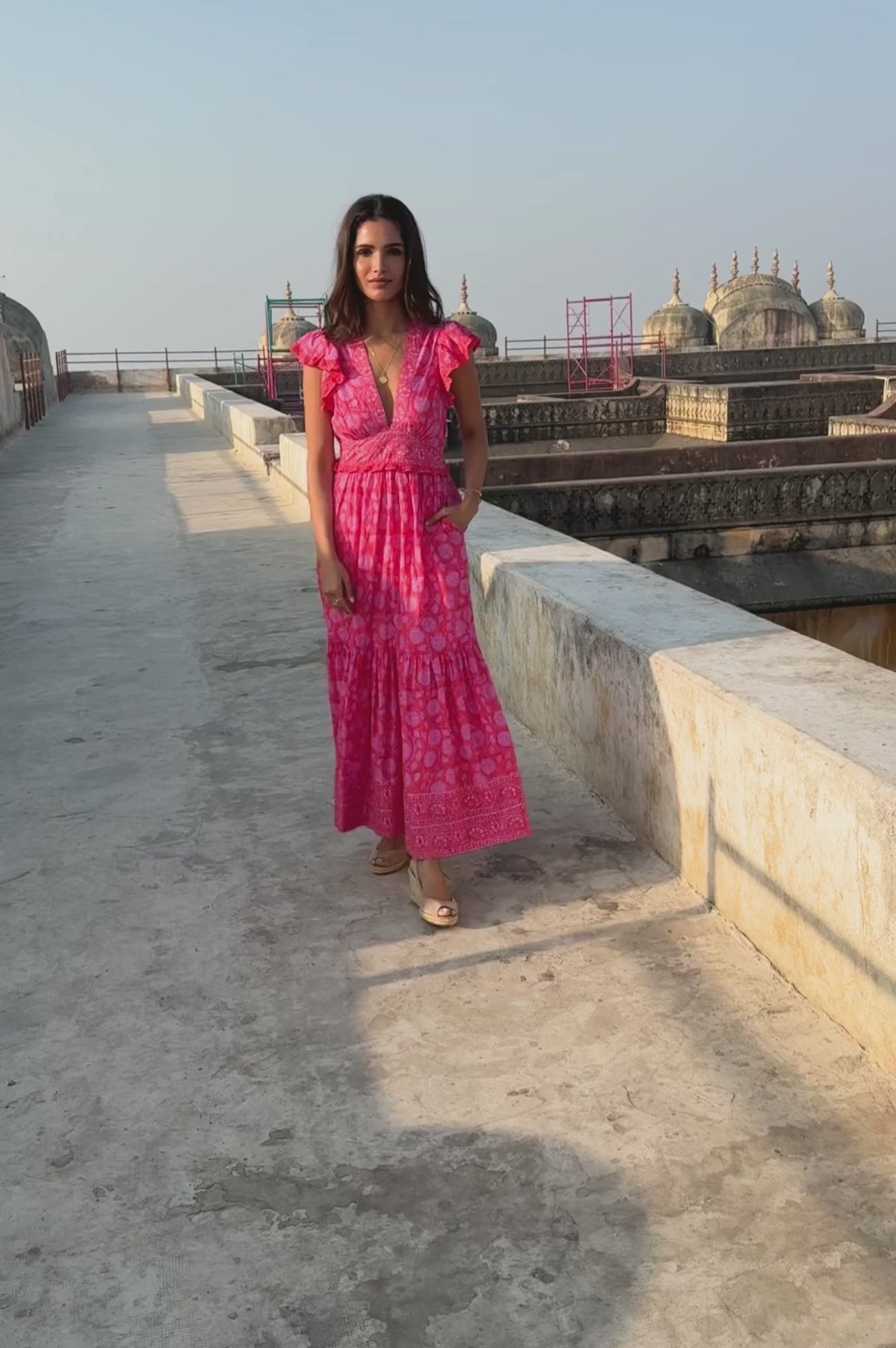 Pippa Block Print Dress | Mara Red/Pink