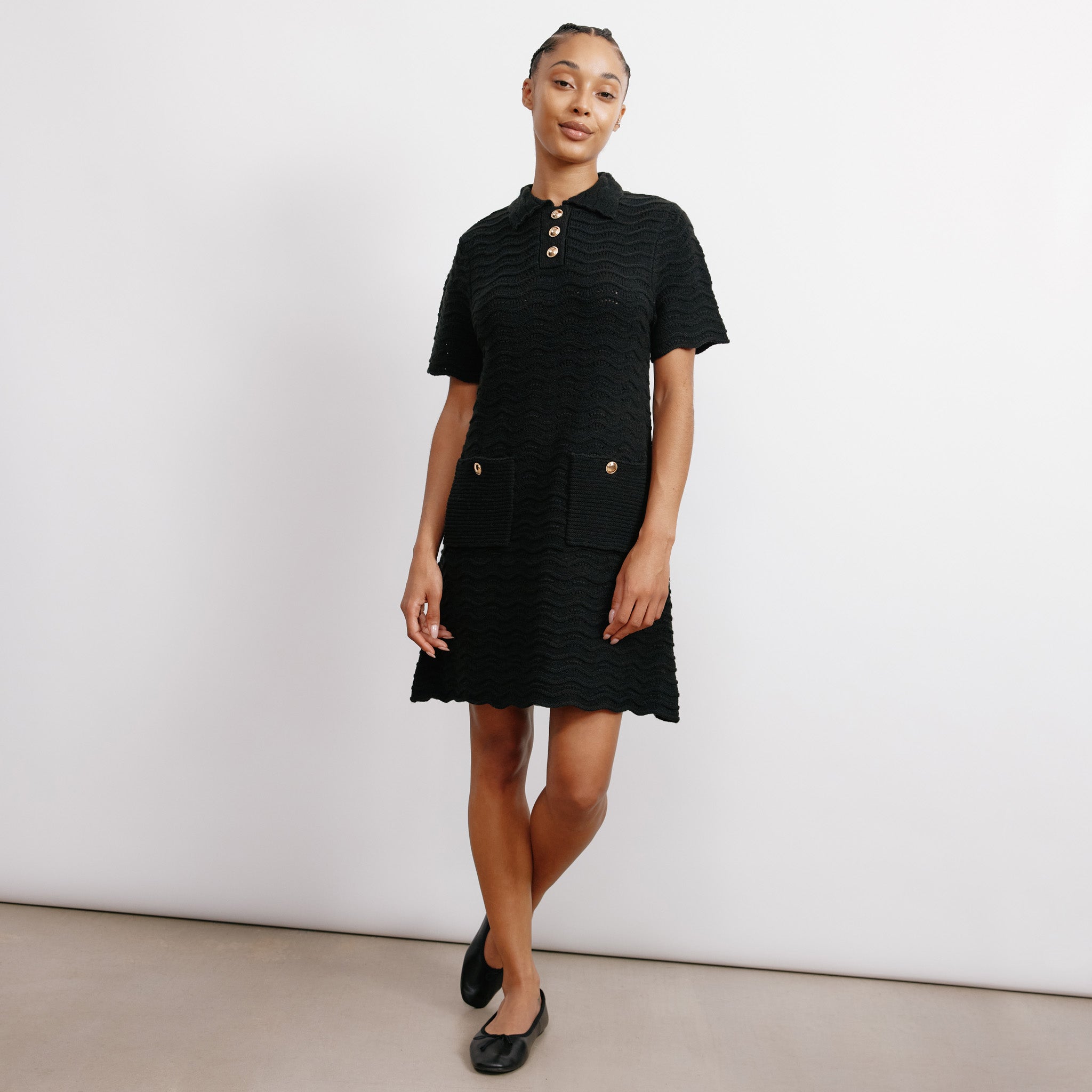 Pointelle Knit Dress