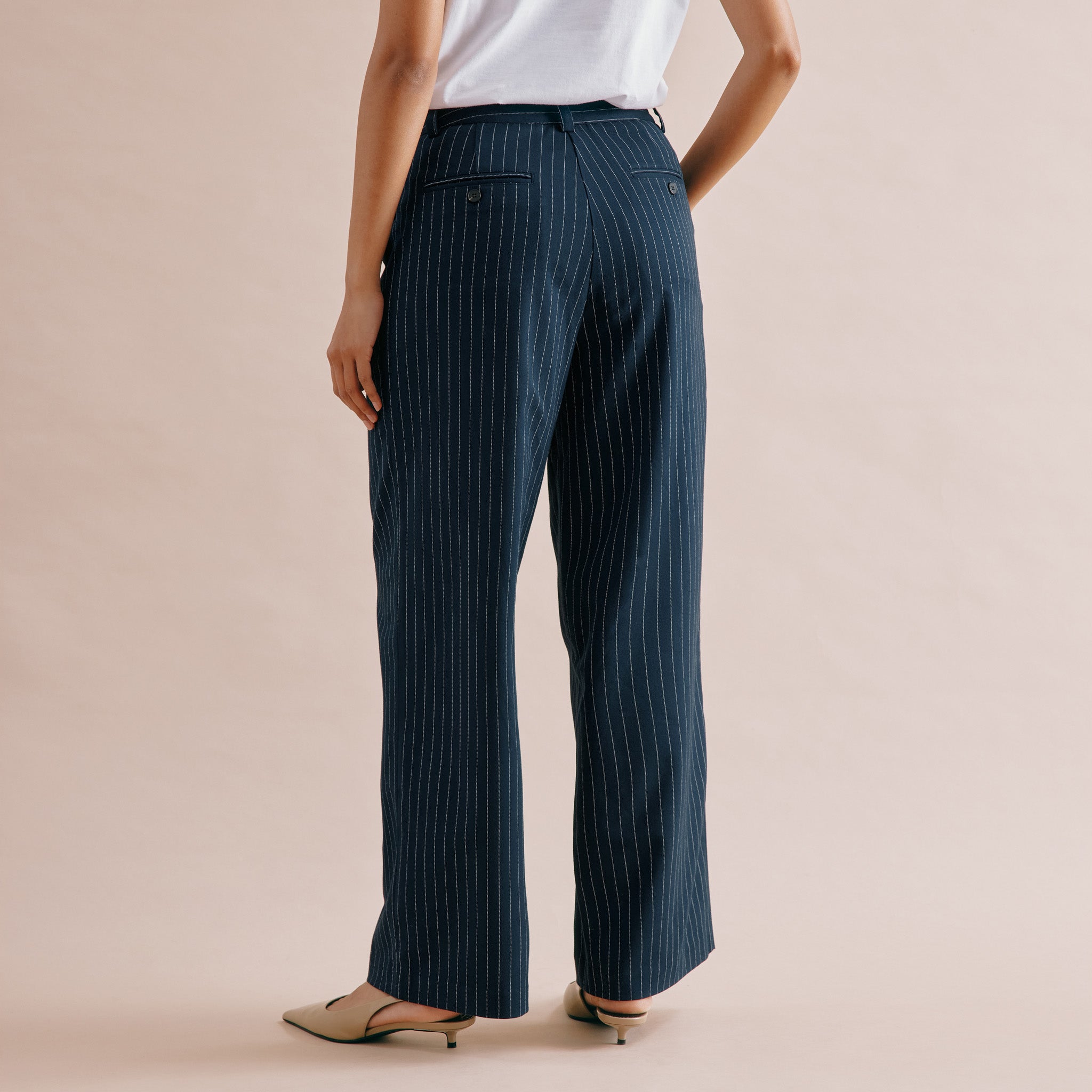 Navy Pinstripe Trouser