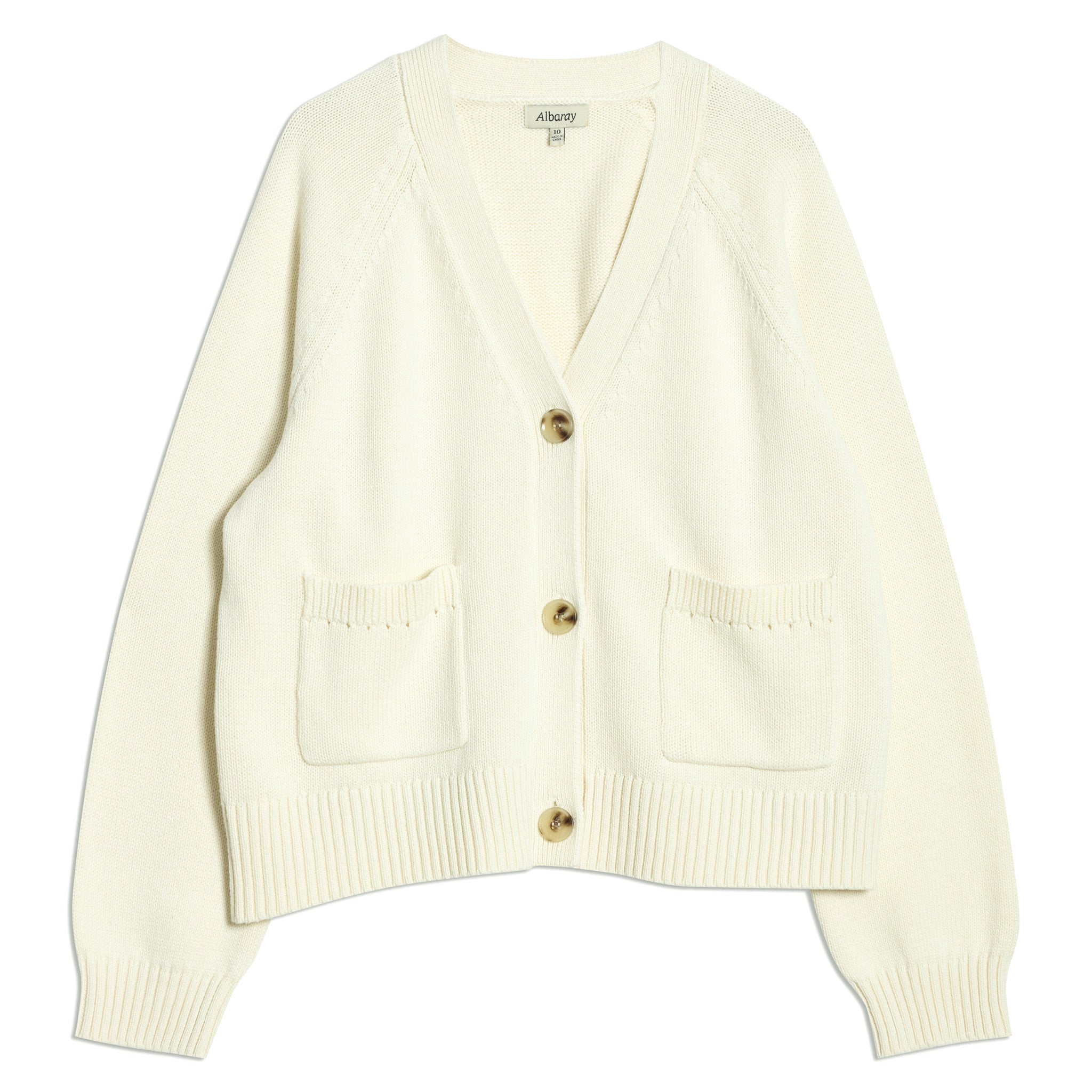 Cream Relaxed v Neck Cardigan