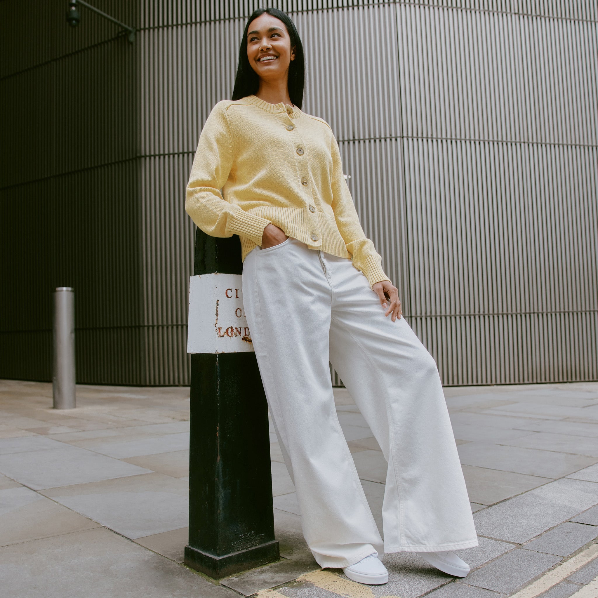 Butter Yellow Crew Cardigan