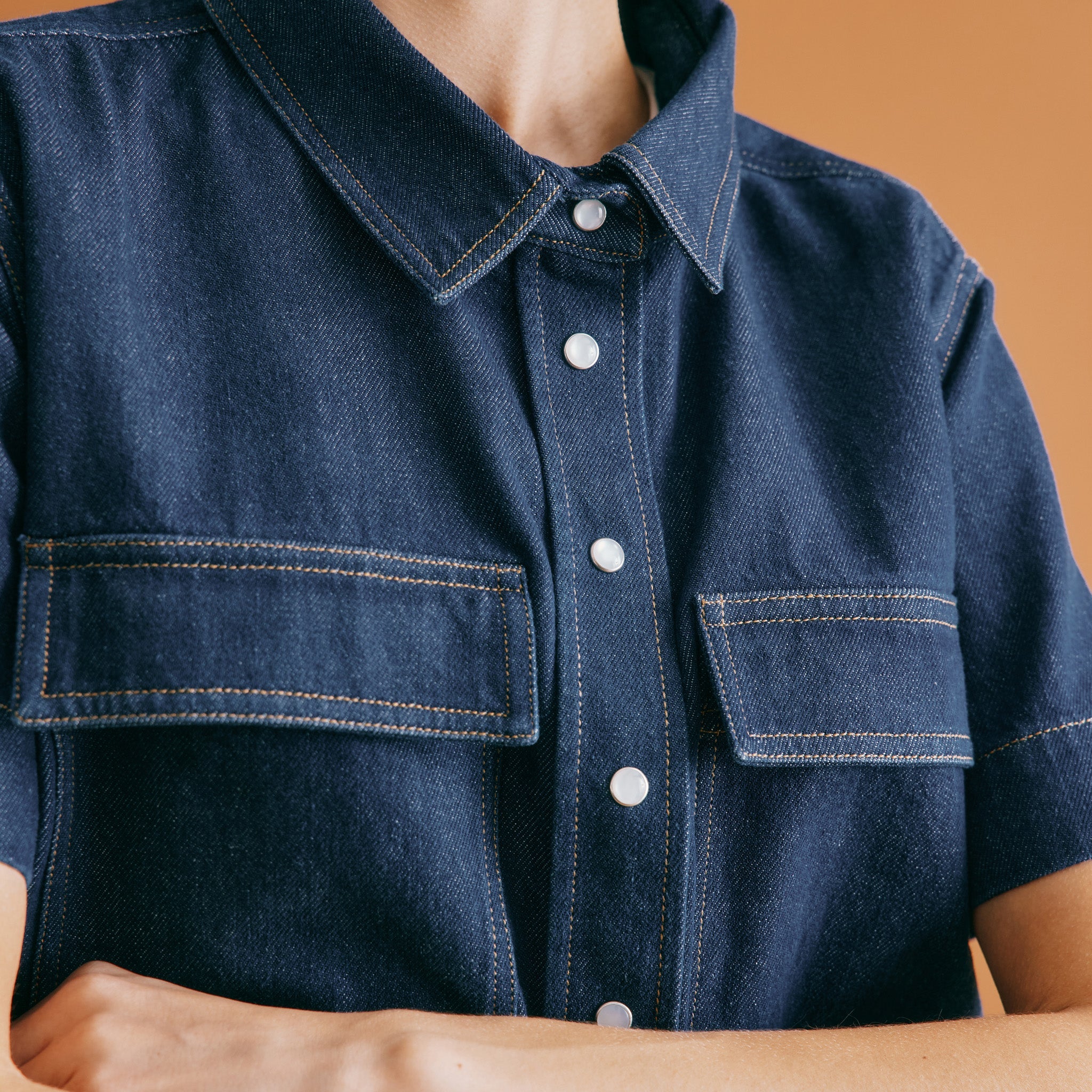 Dark Denim Short Sleeve Shirt