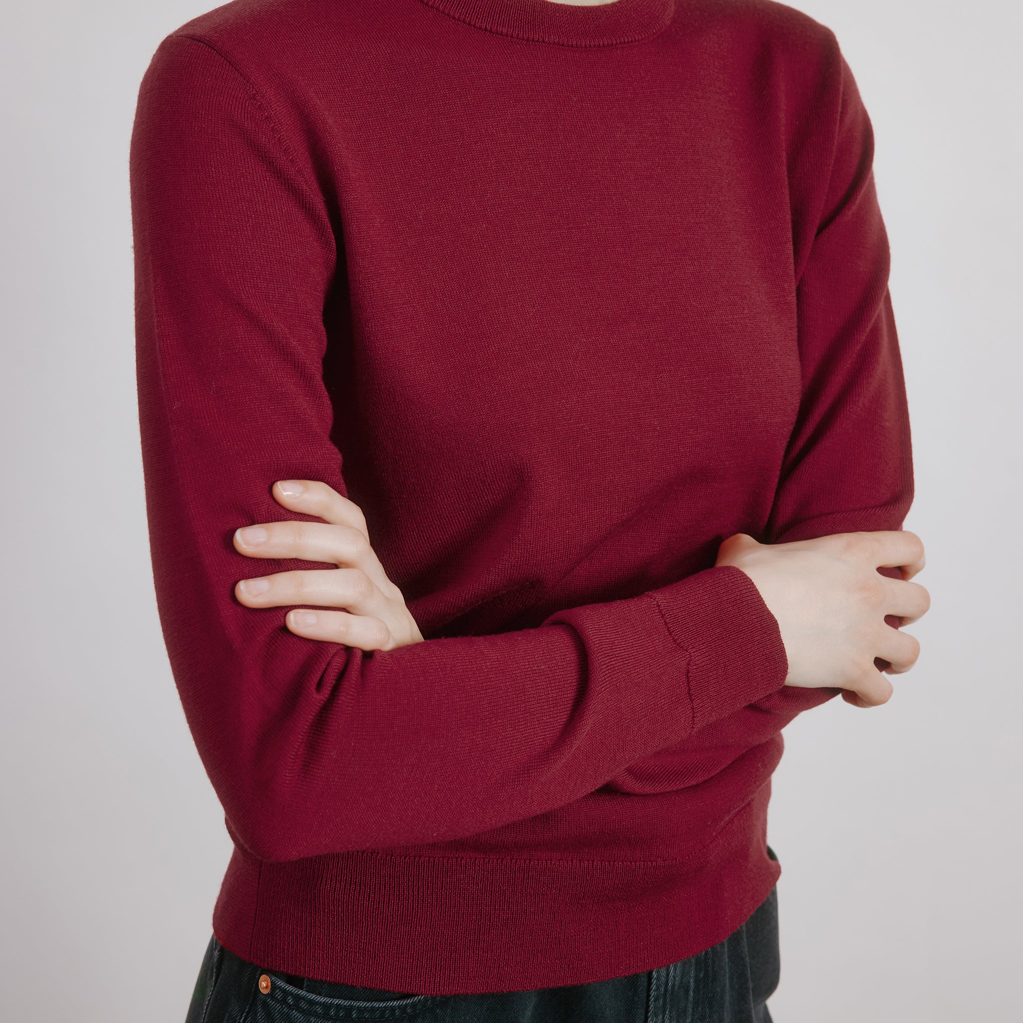 Red Fine Merino Wool Jumper