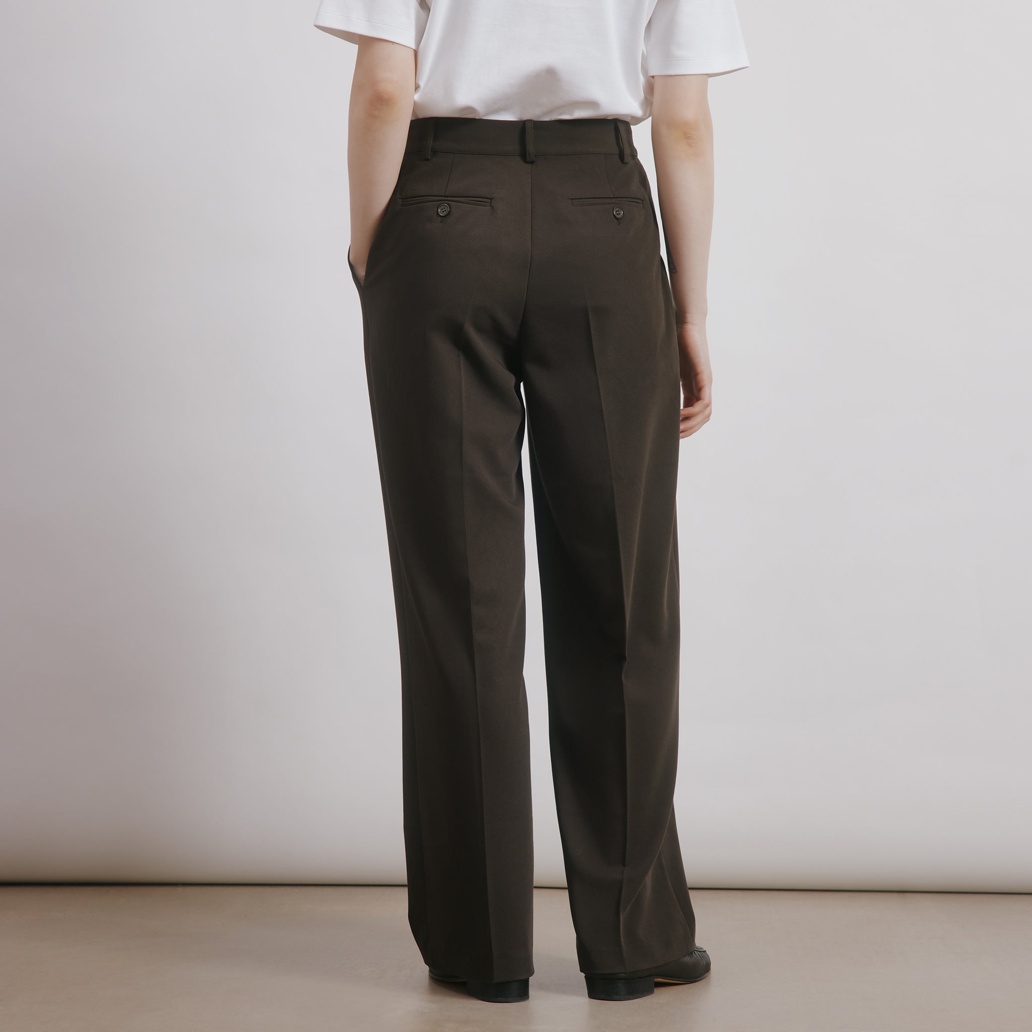 Chocolate Tailored Pleat Trouser