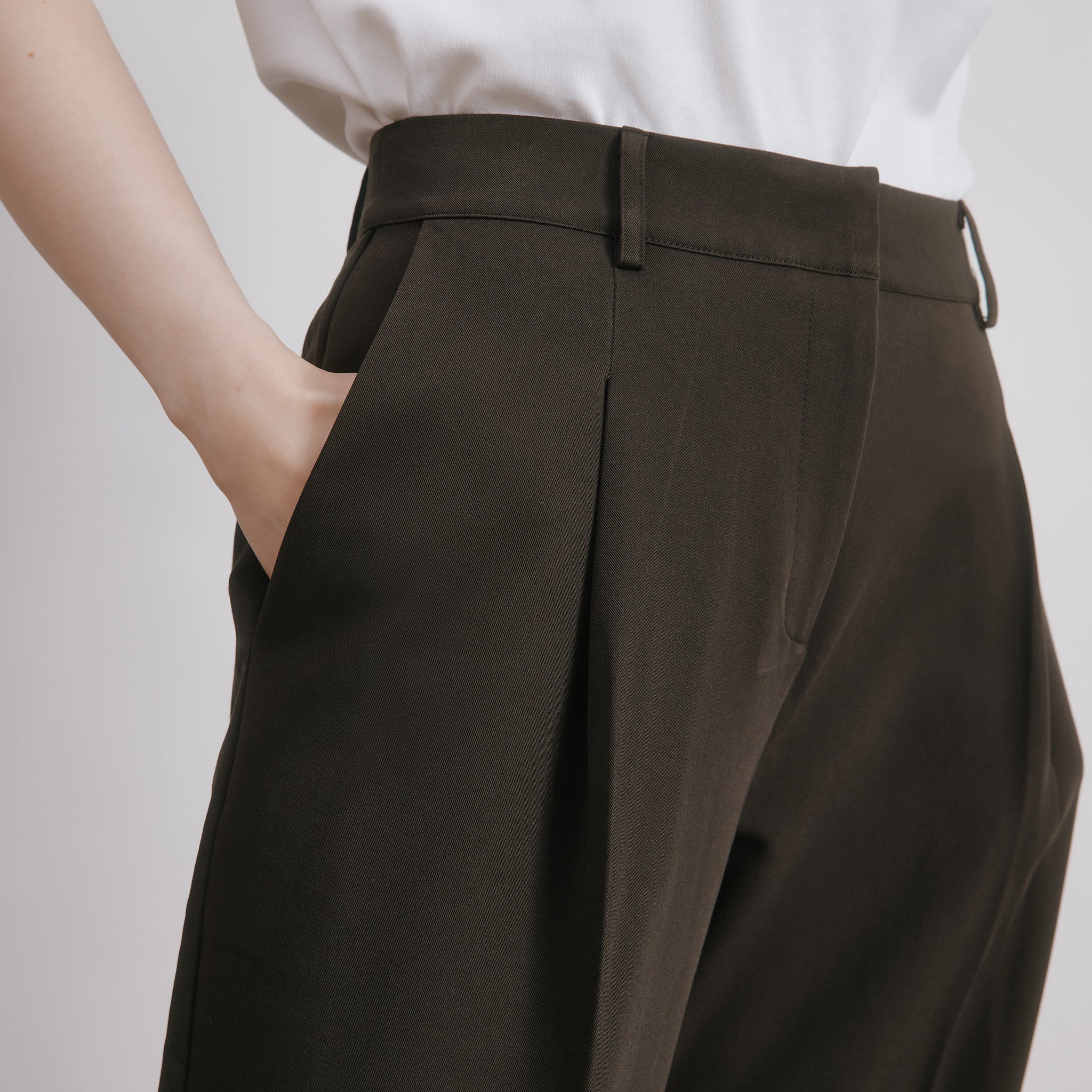 Chocolate Tailored Pleat Trouser