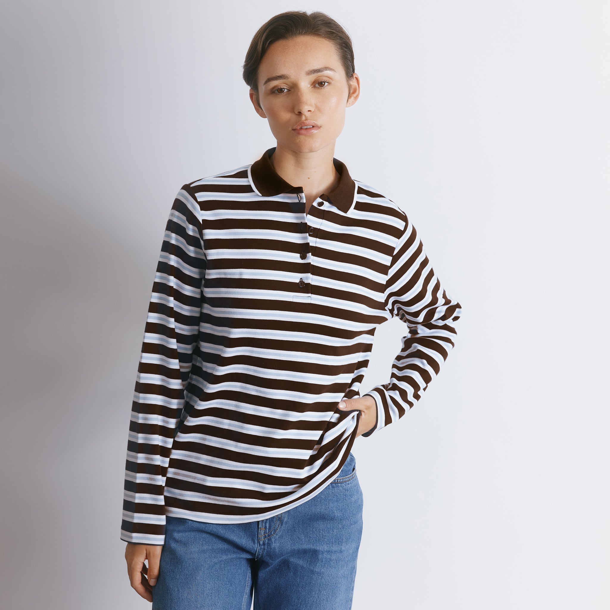Chocolate Stripe Polo Shirt