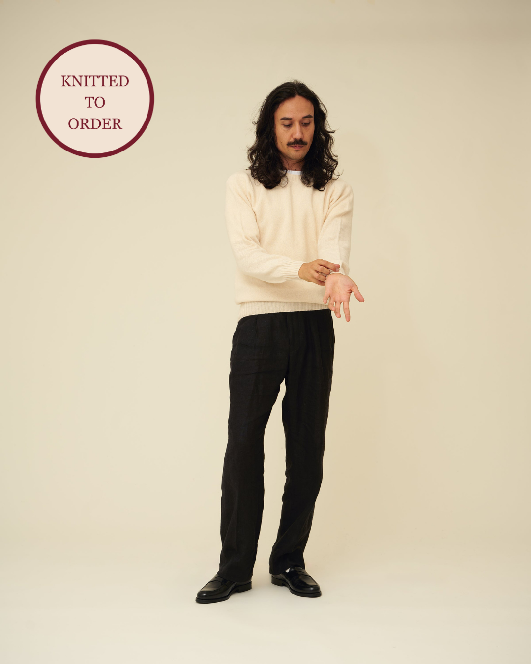 Merino Lambswool Jumper - Ecru (Knitted-to-Order)