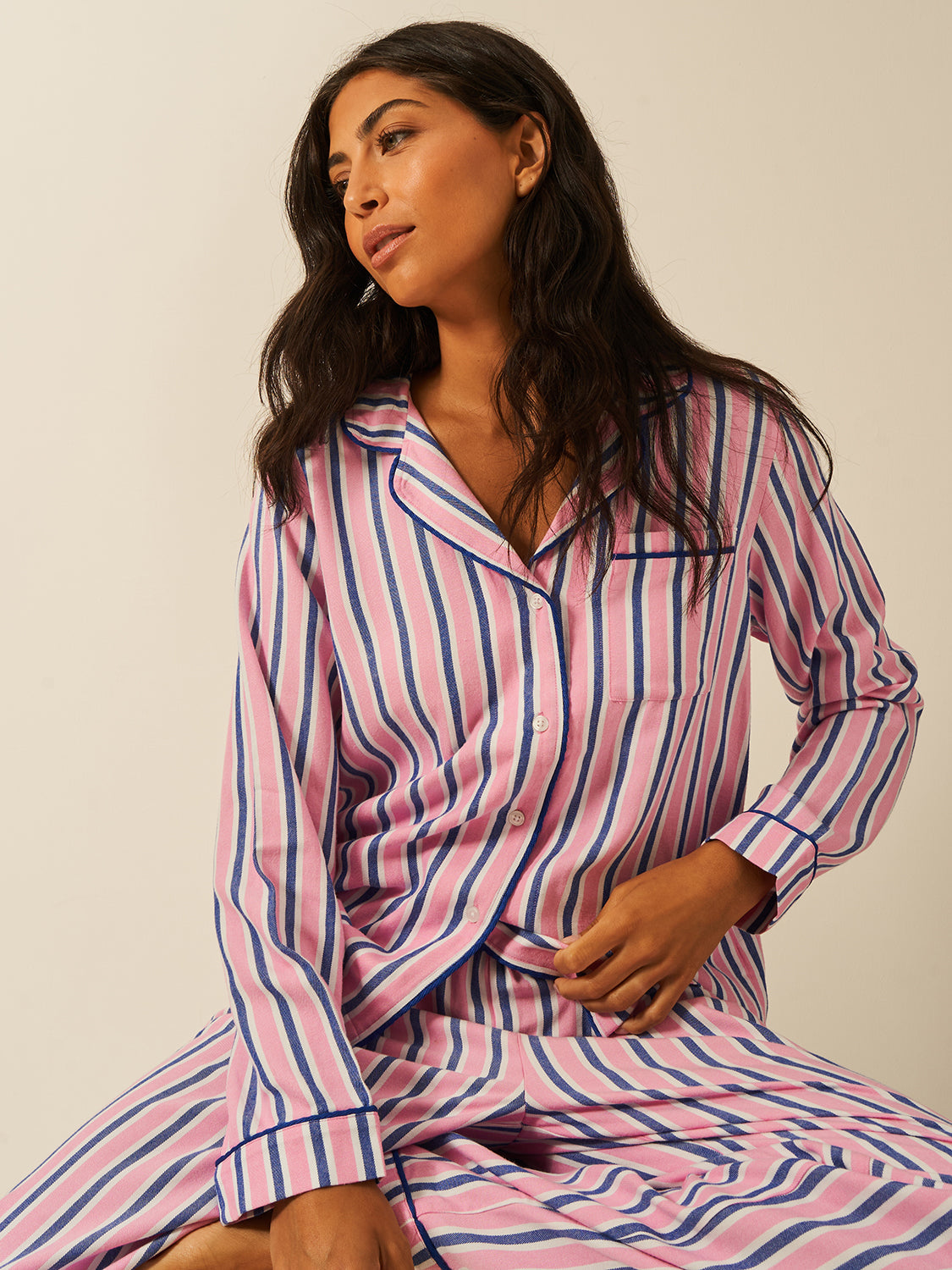 Soft Brushed Woven Pyjama Top - Lazy Sunday