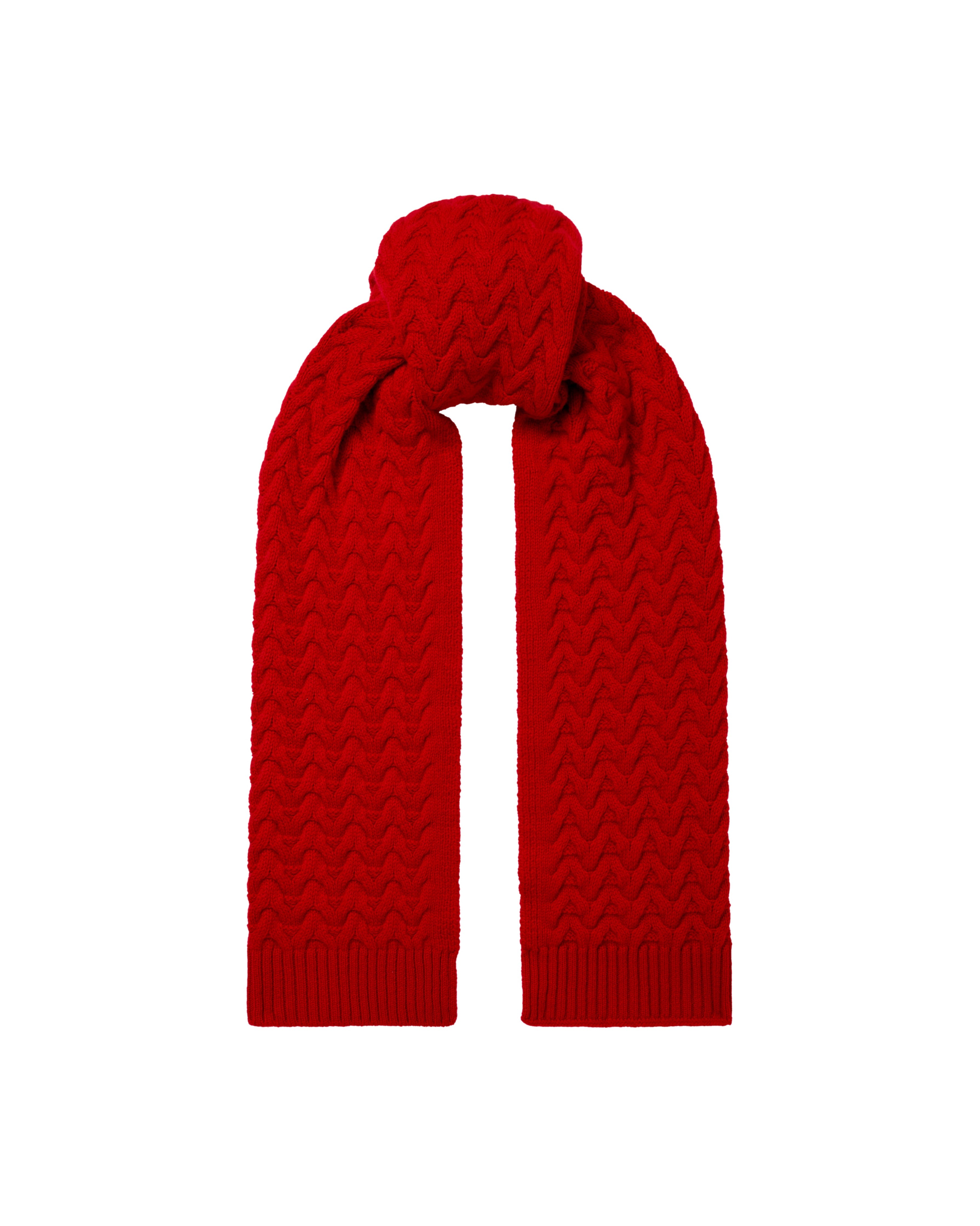 The Border Cable Scarf - Carmine