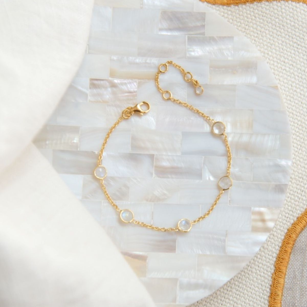 Antibes Moonstone & Gold Vermeil Bracelet
