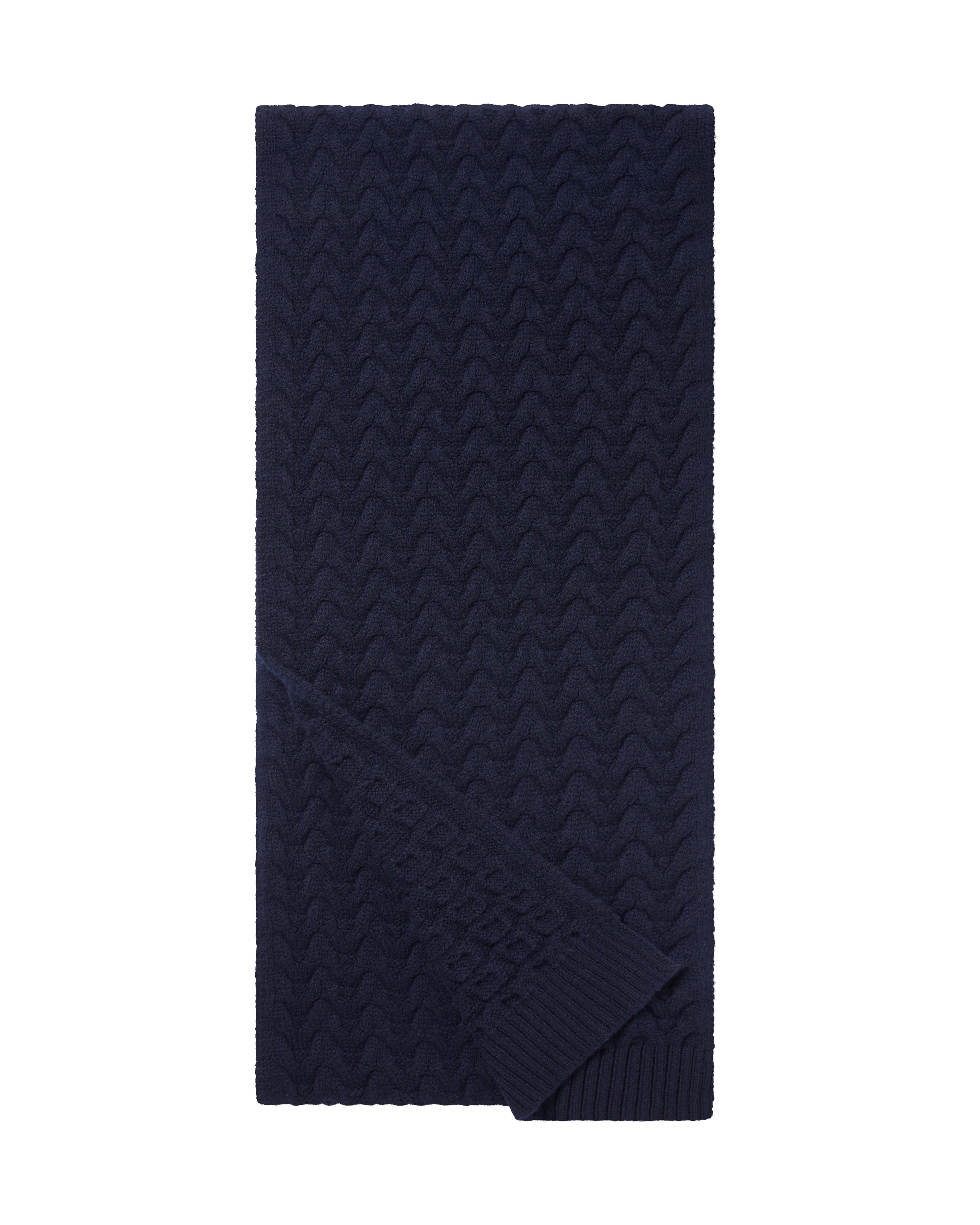 The Border Cable Scarf - Navy