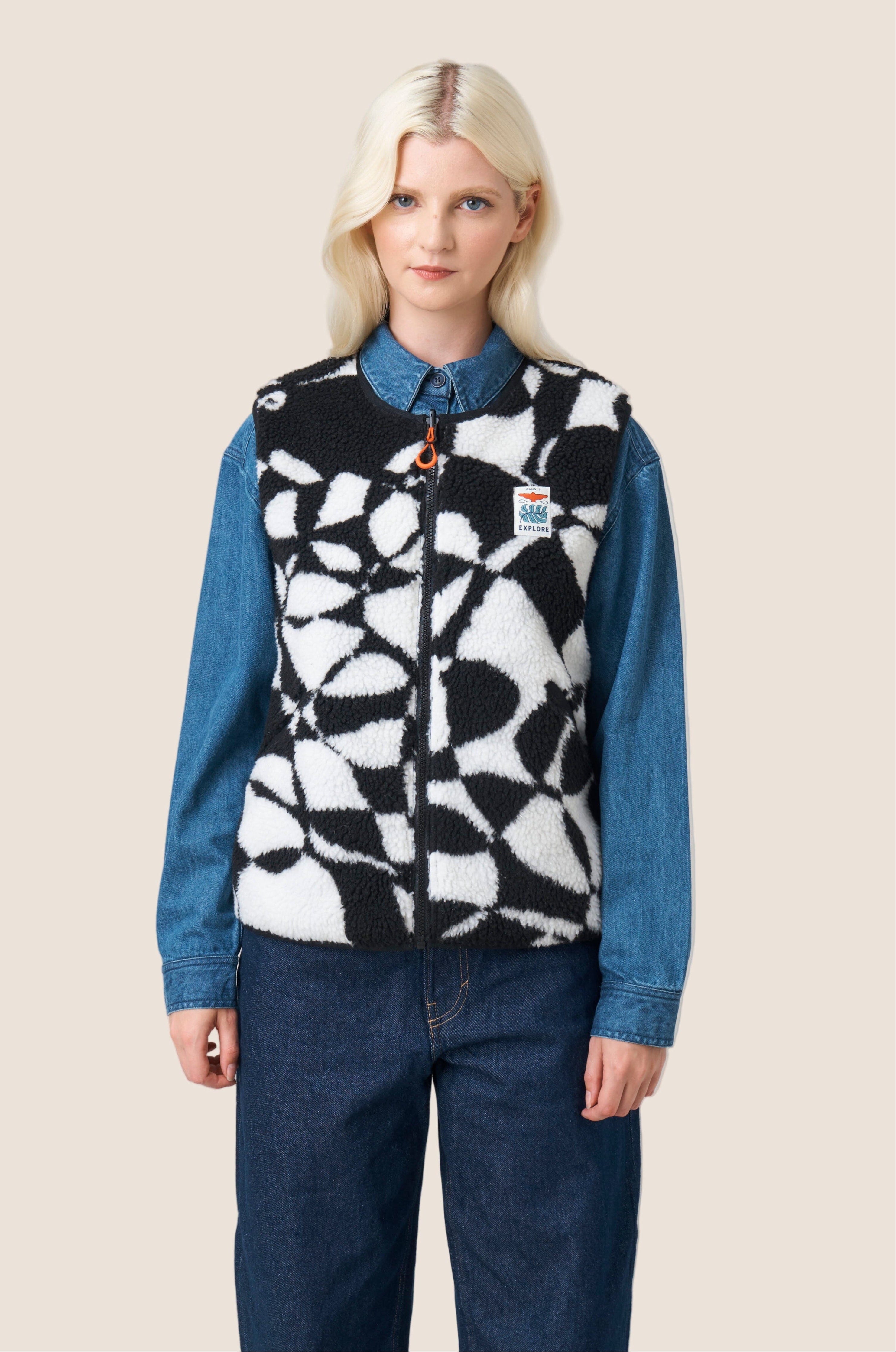 Canyon Printed Fleece Reversible Gilet