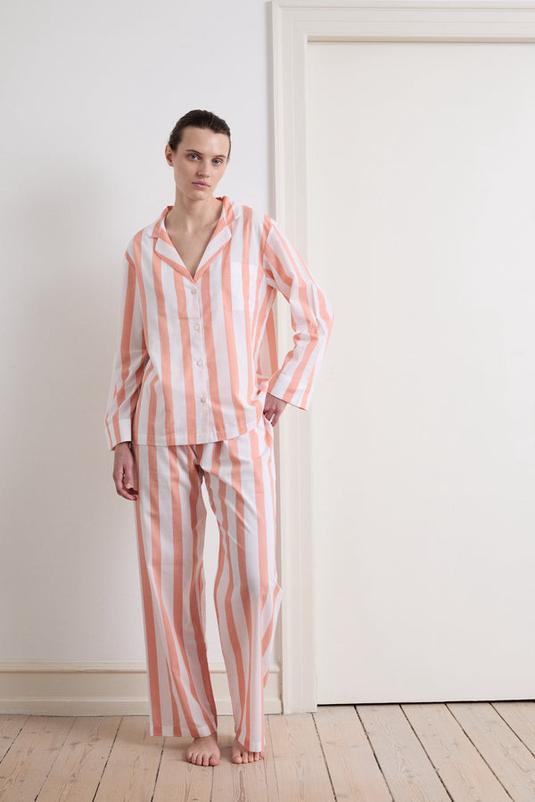 Classic Peach Stripe Pyjama Set