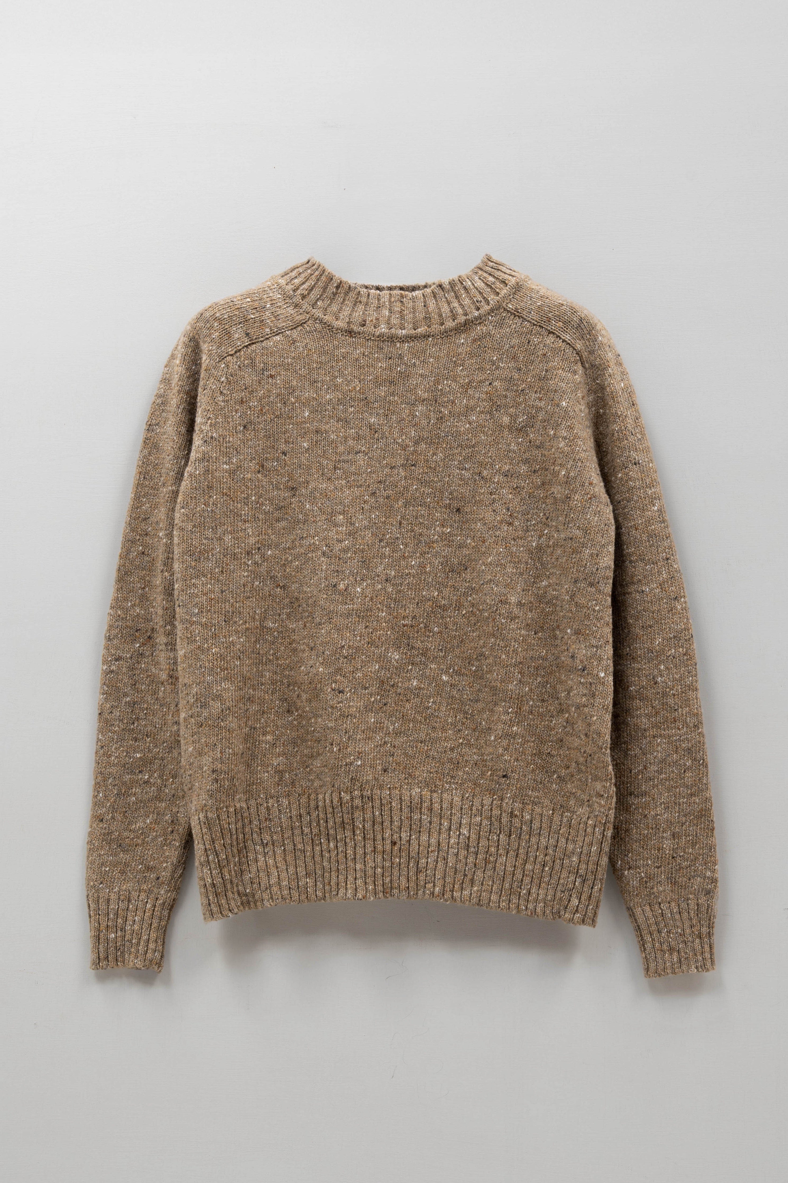 Donegal Merino Wool Sweater in Biscuit